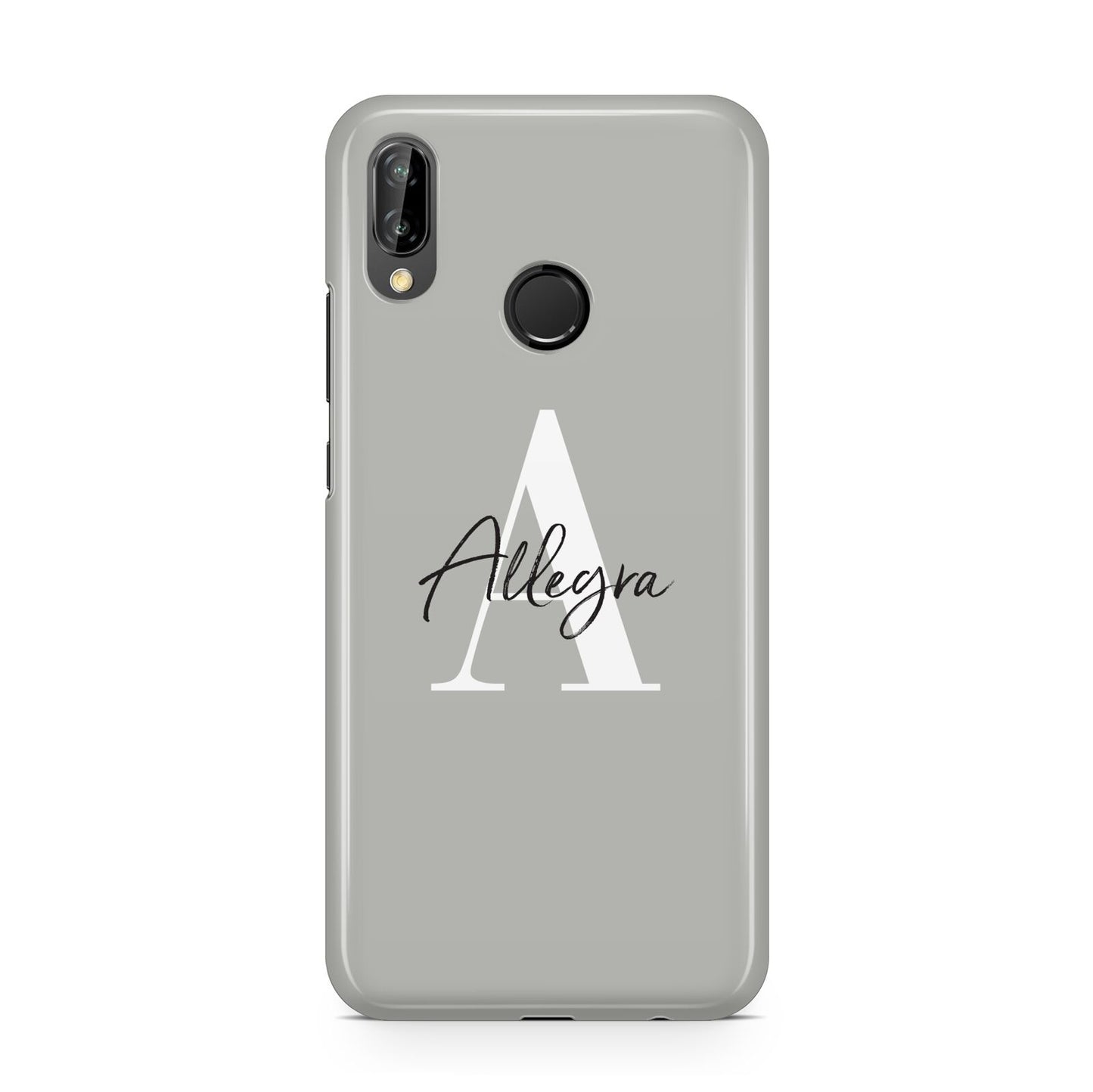 Personalised Grey Initials And Name Huawei P20 Lite Phone Case