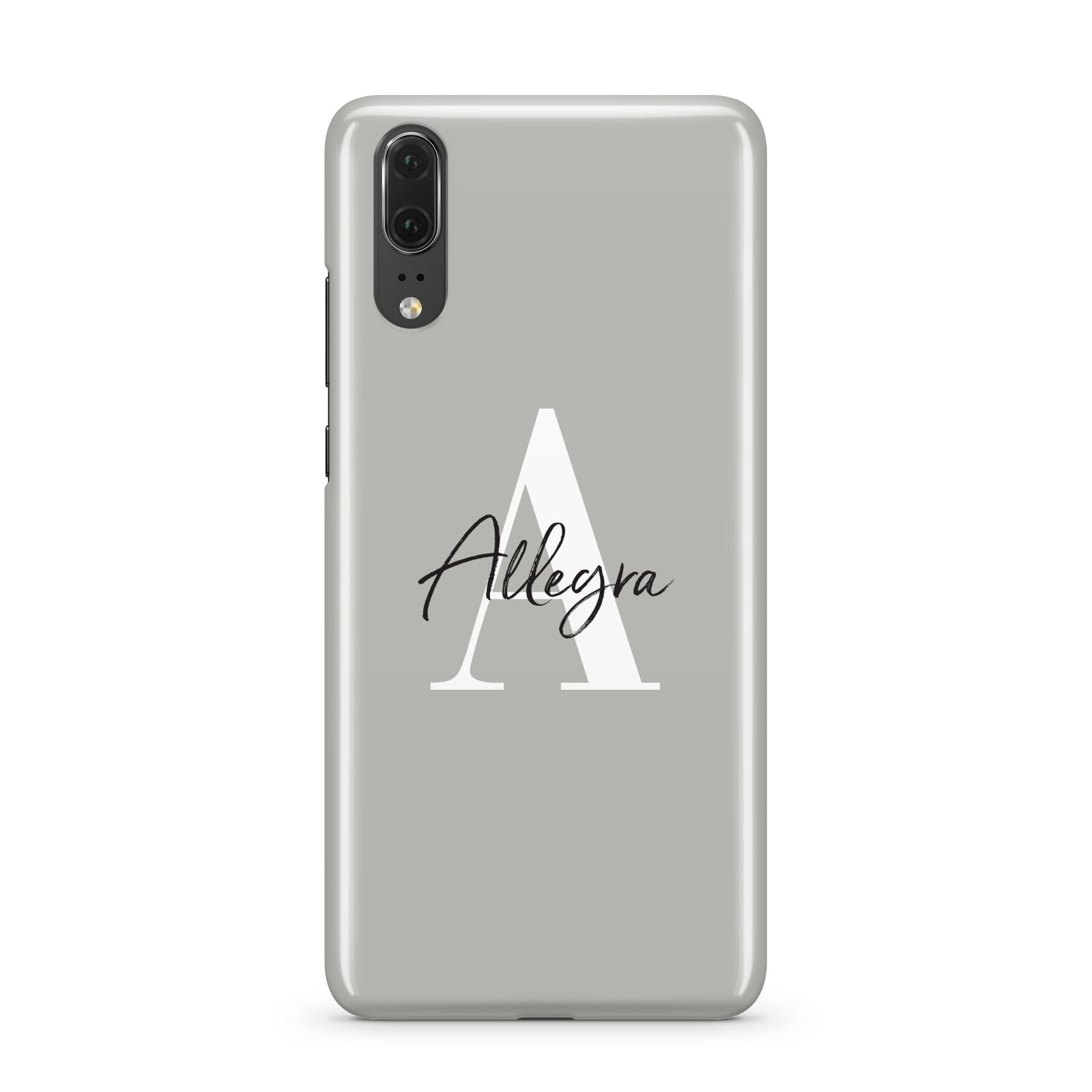 Personalised Grey Initials And Name Huawei P20 Phone Case