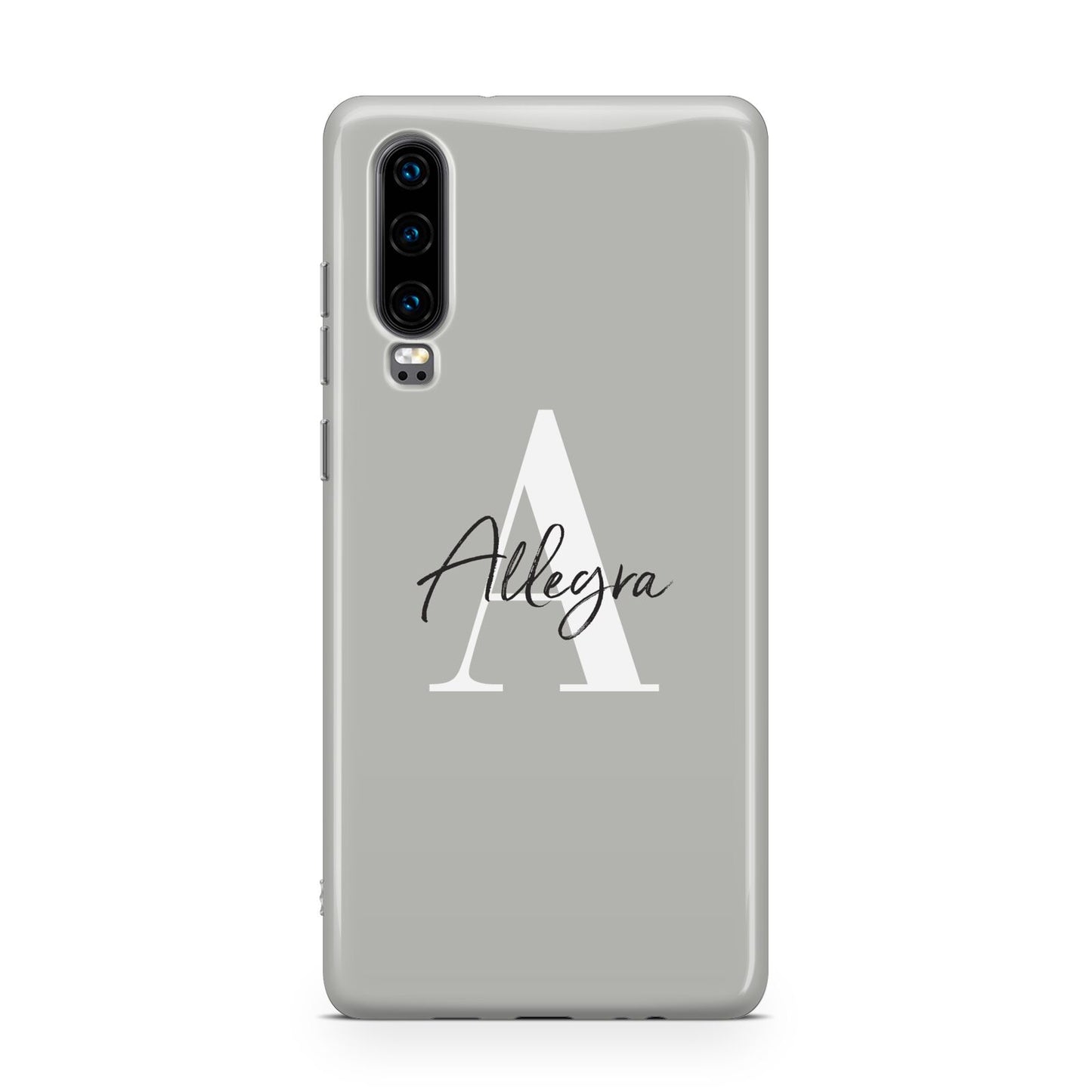 Personalised Grey Initials And Name Huawei P30 Phone Case