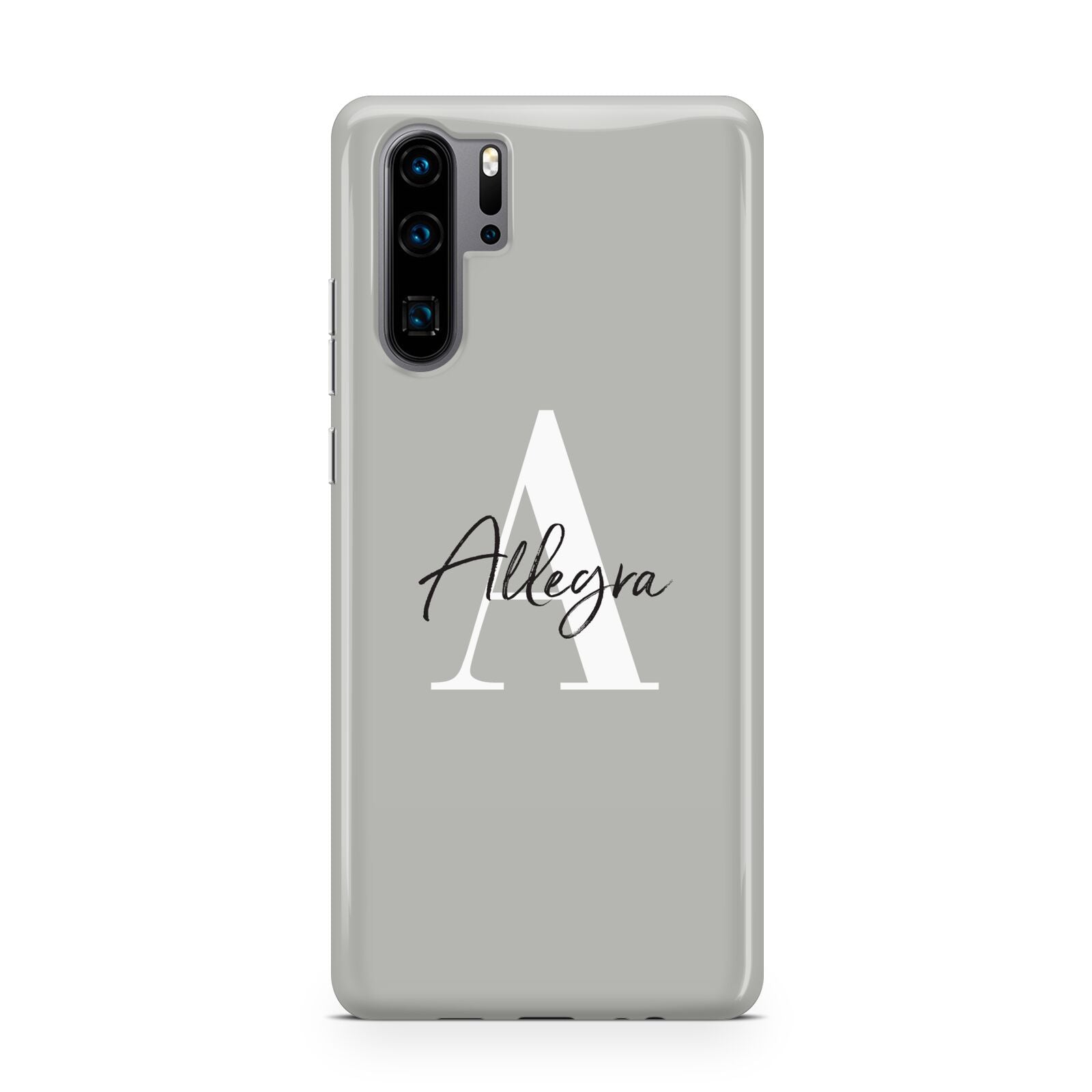 Personalised Grey Initials And Name Huawei P30 Pro Phone Case