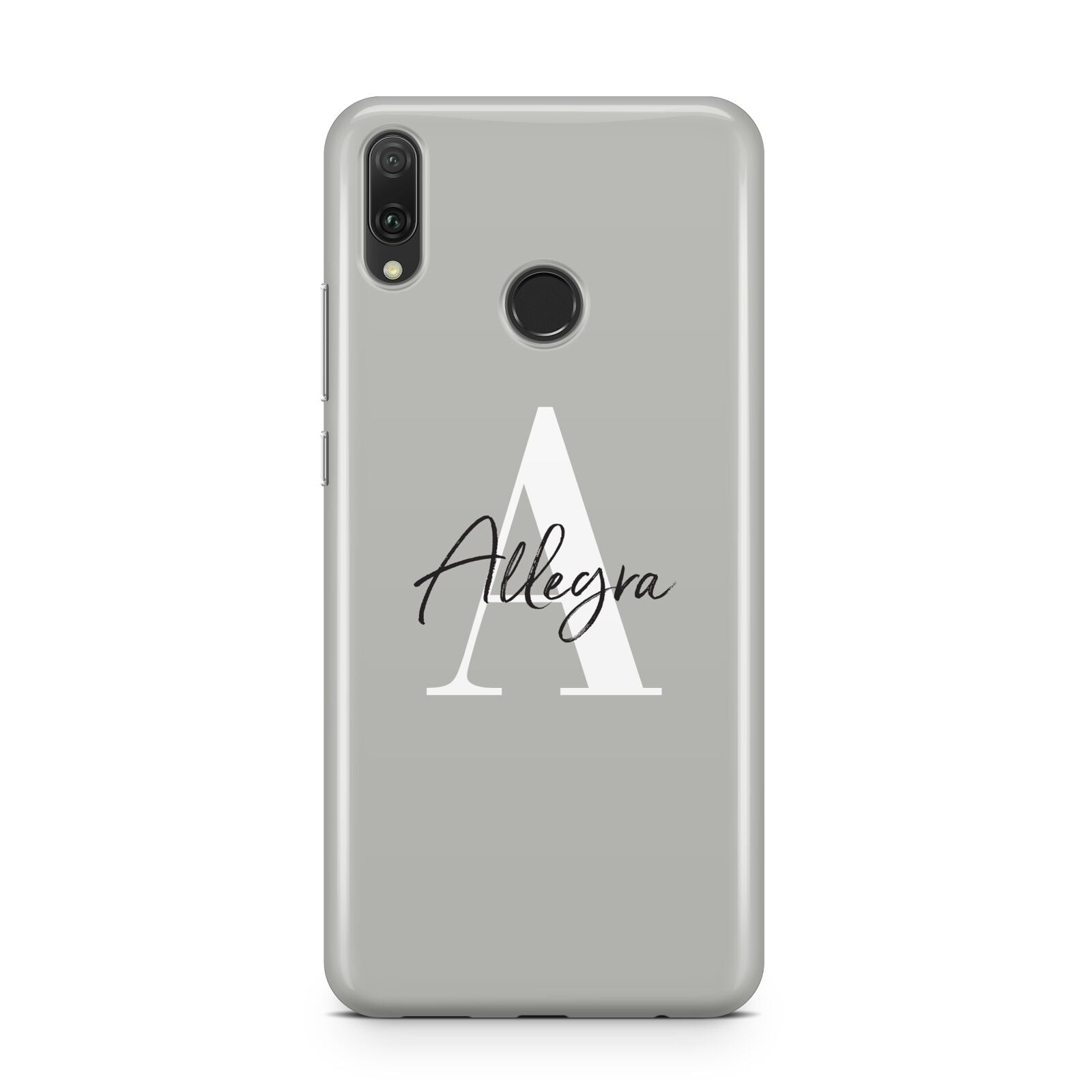 Personalised Grey Initials And Name Huawei Y9 2019