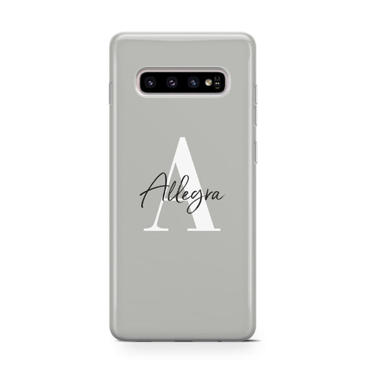 Personalised Grey Initials And Name Protective Samsung Galaxy Case