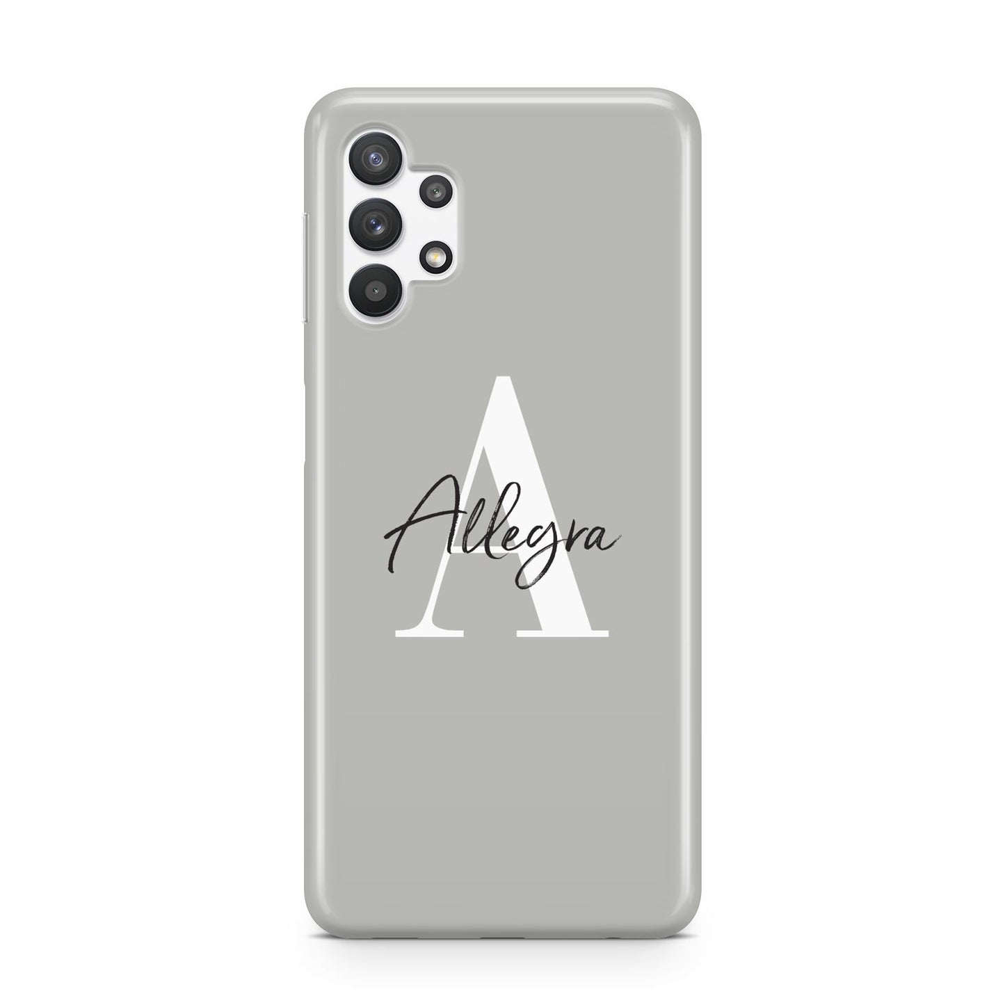 Personalised Grey Initials And Name Samsung A32 5G Case