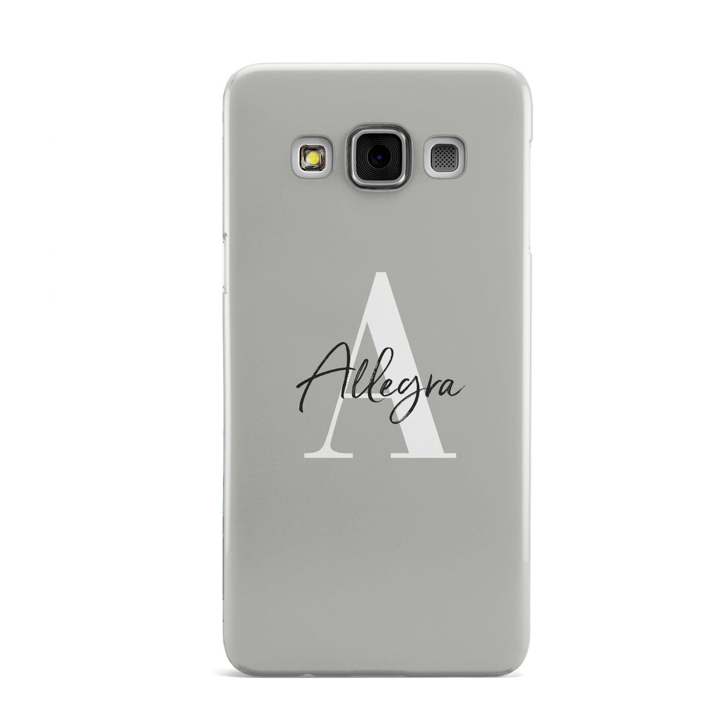 Personalised Grey Initials And Name Samsung Galaxy A3 Case