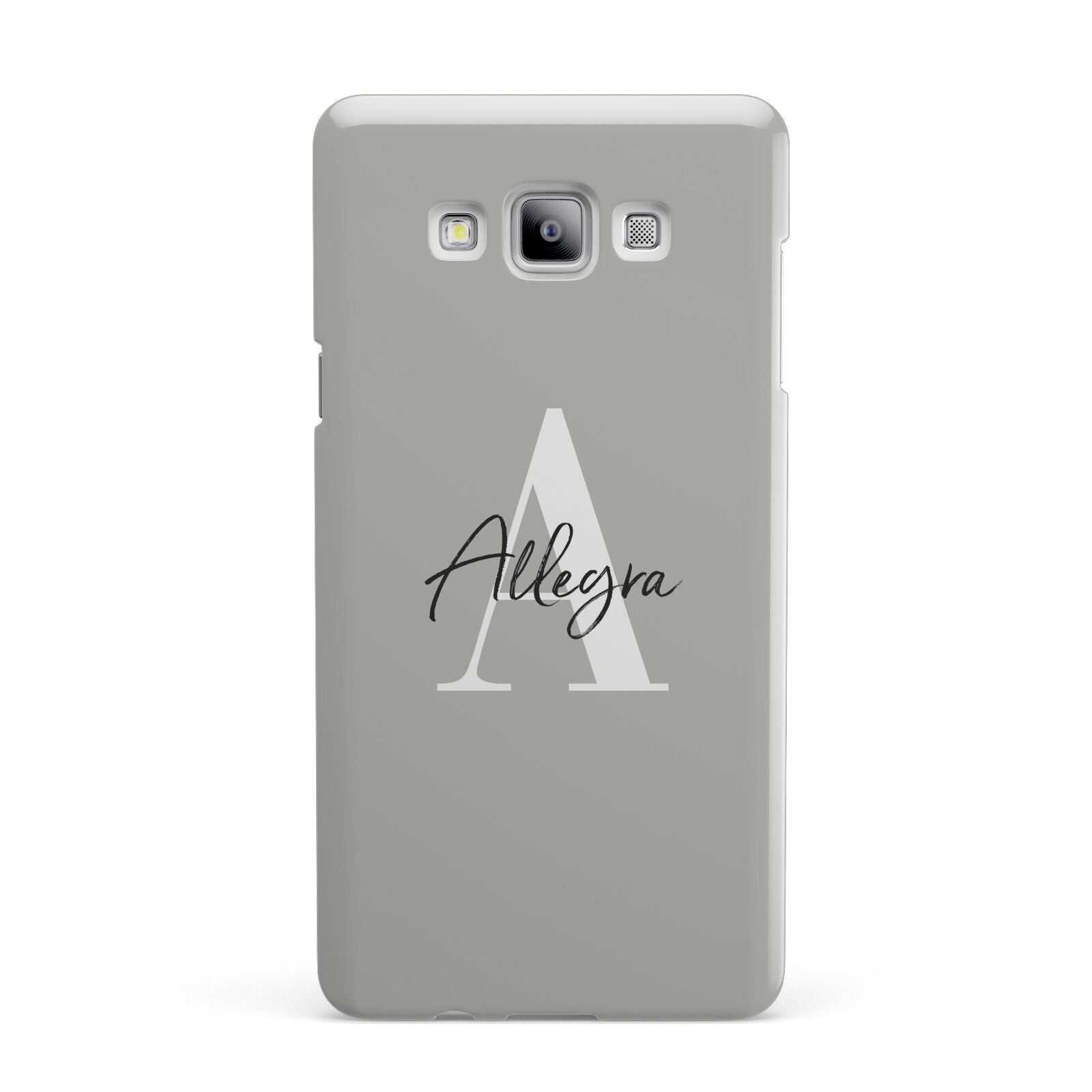 Personalised Grey Initials And Name Samsung Galaxy A7 2015 Case