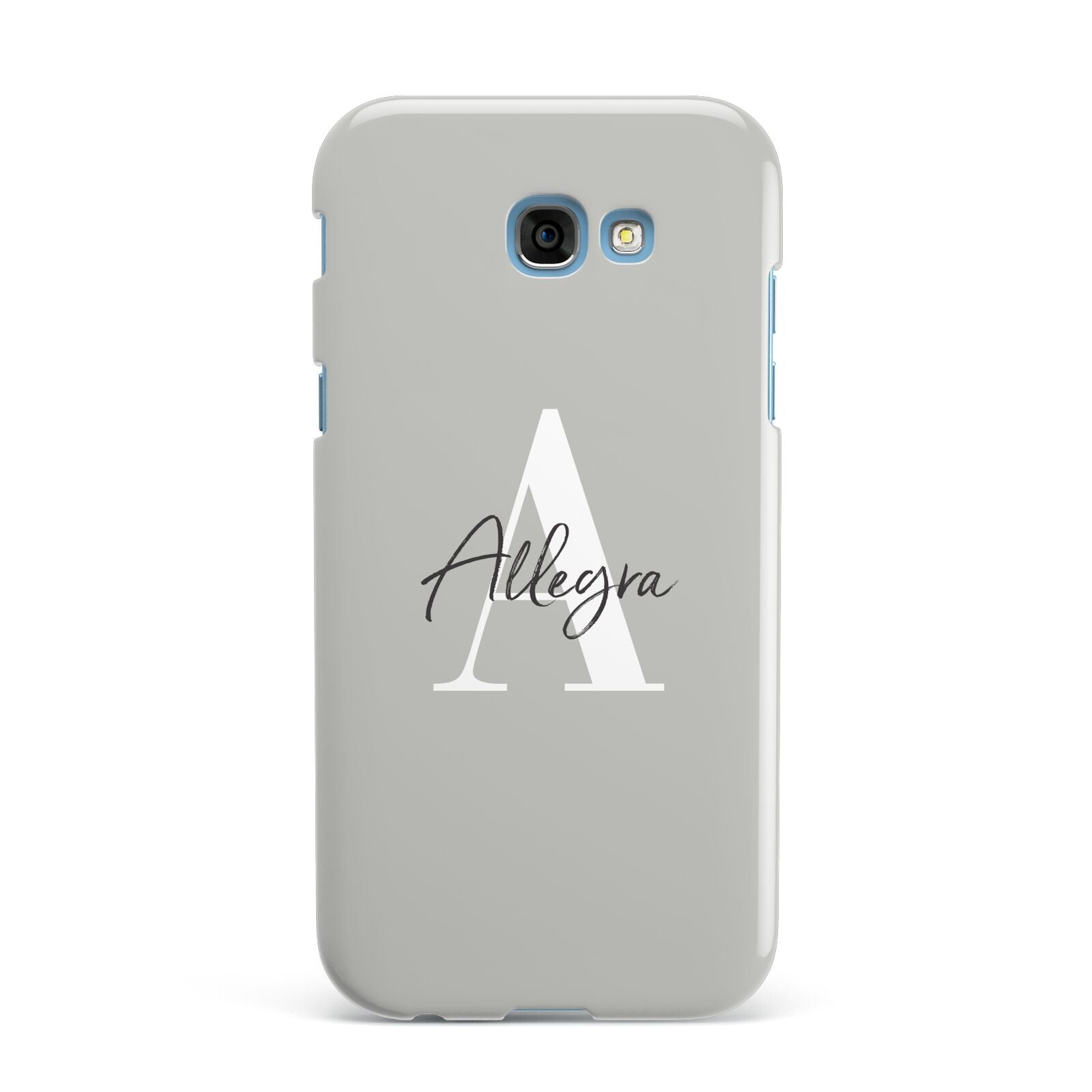 Personalised Grey Initials And Name Samsung Galaxy A7 2017 Case