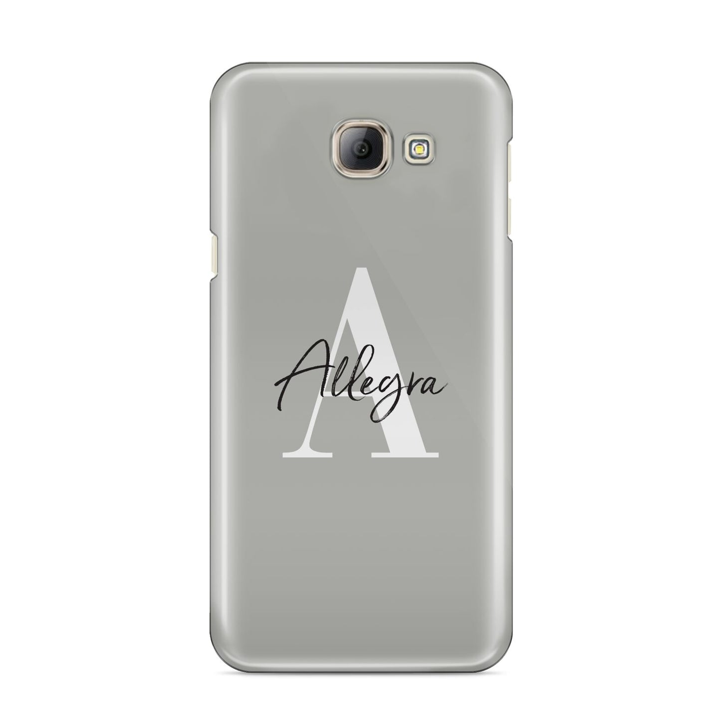 Personalised Grey Initials And Name Samsung Galaxy A8 2016 Case