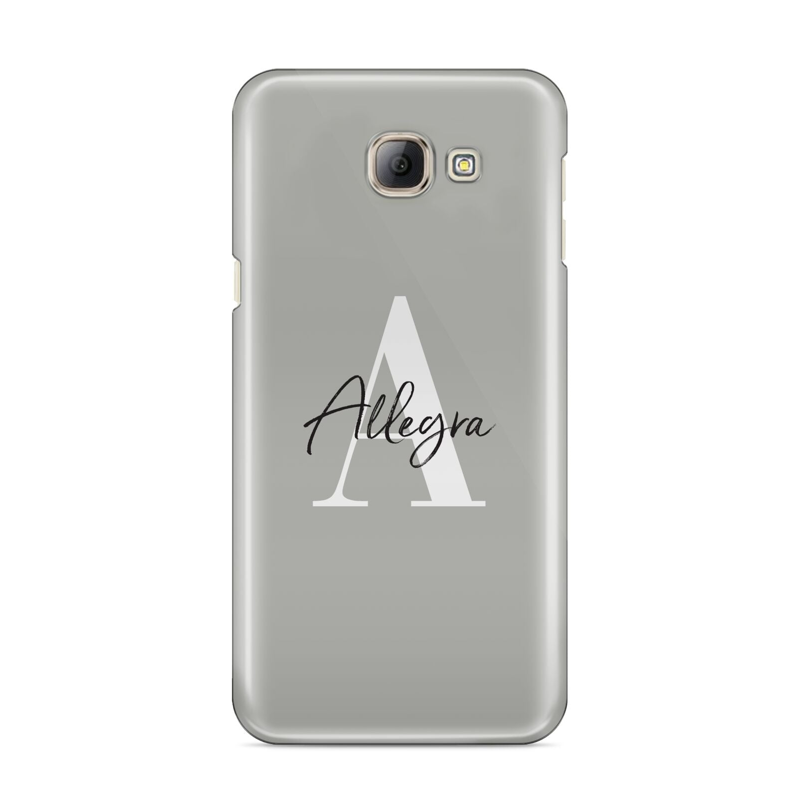 Personalised Grey Initials And Name Samsung Galaxy A8 2016 Case