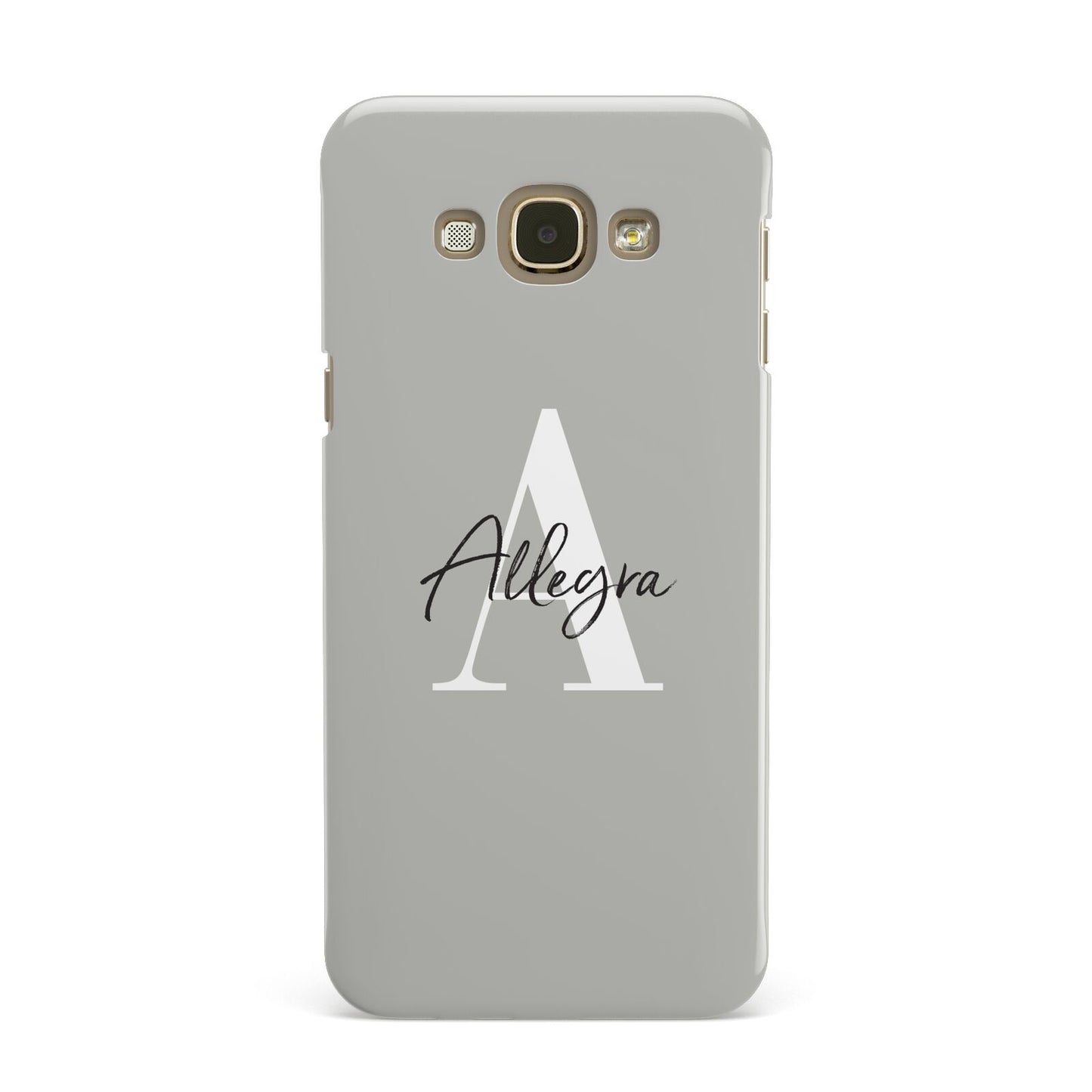 Personalised Grey Initials And Name Samsung Galaxy A8 Case