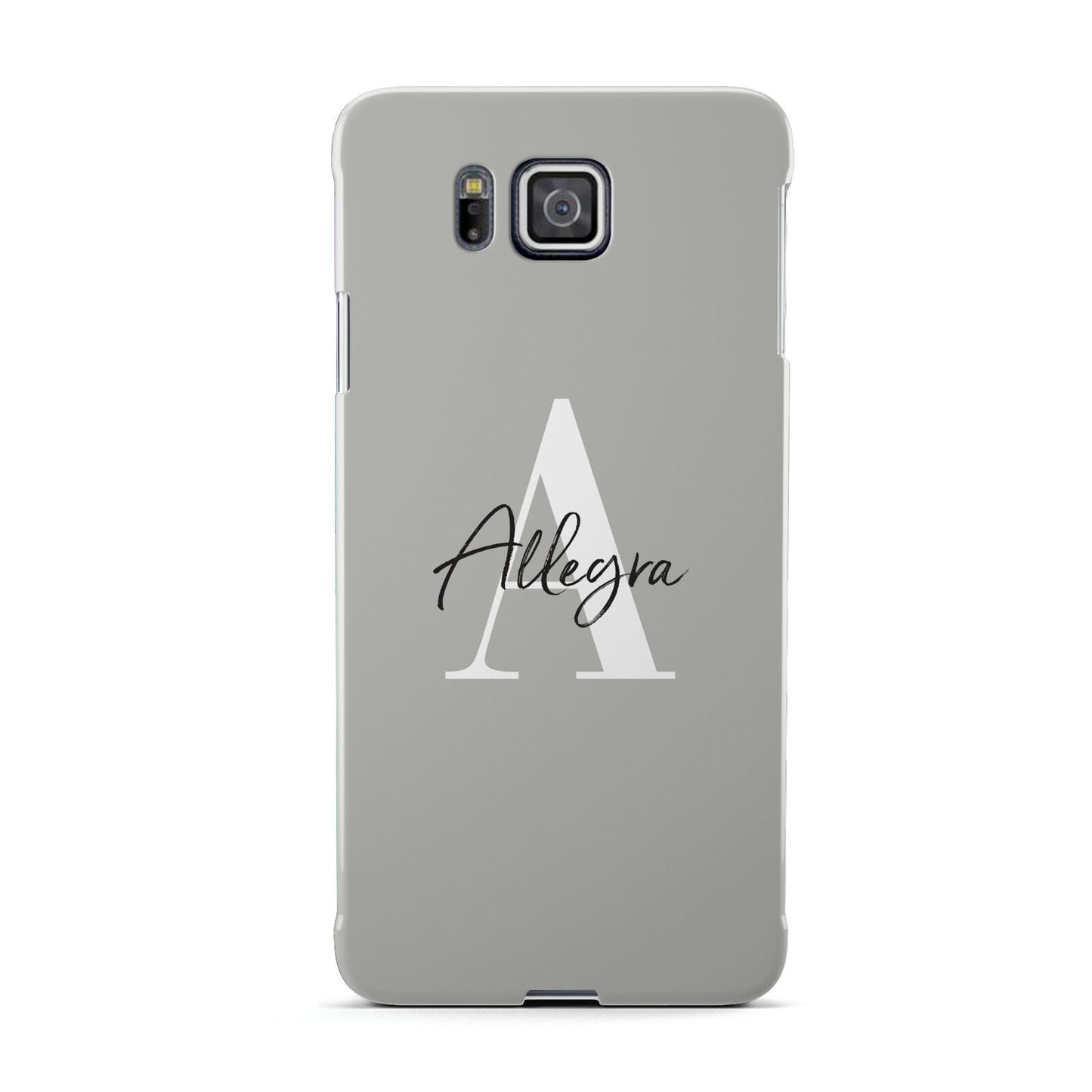 Personalised Grey Initials And Name Samsung Galaxy Alpha Case