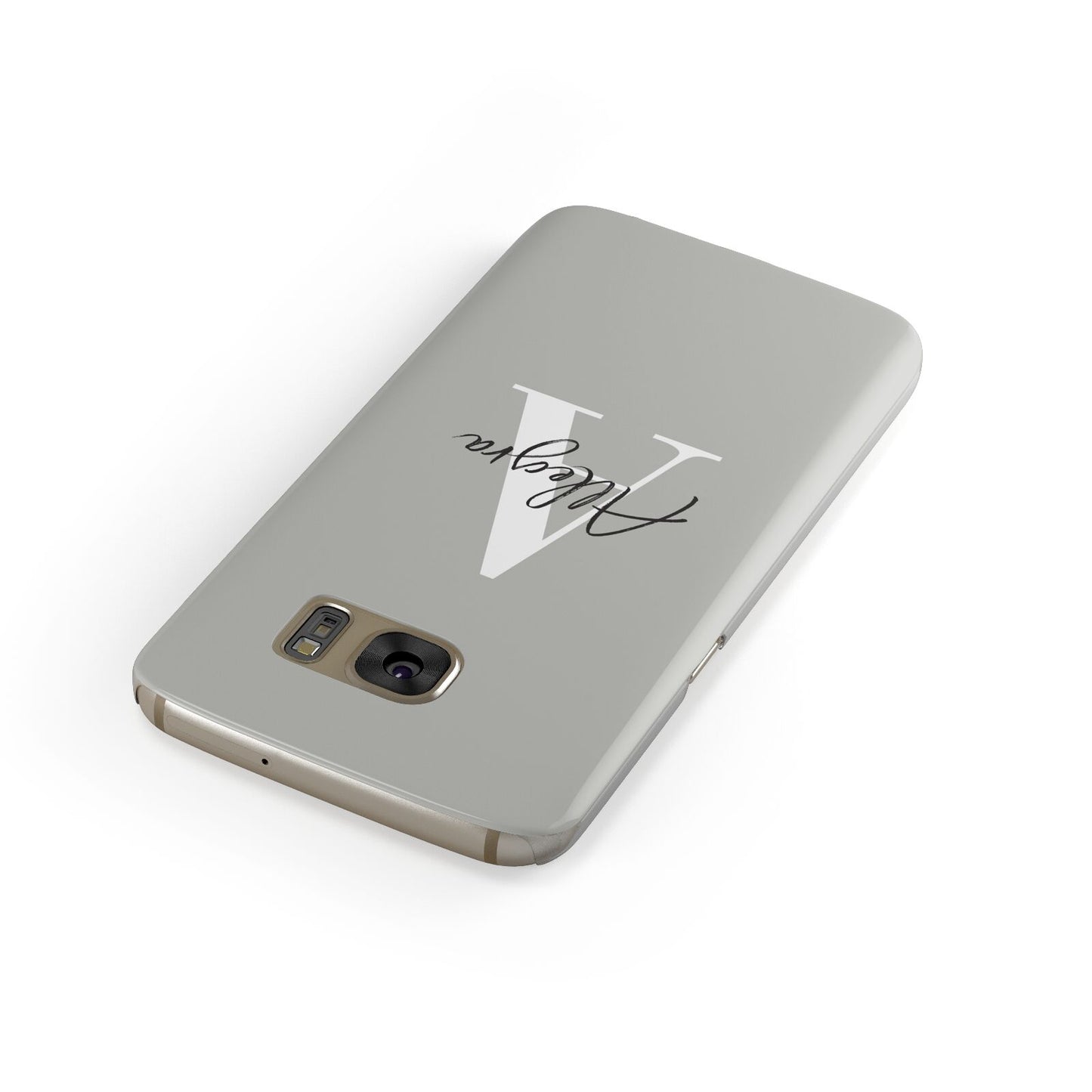 Personalised Grey Initials And Name Samsung Galaxy Case Front Close Up