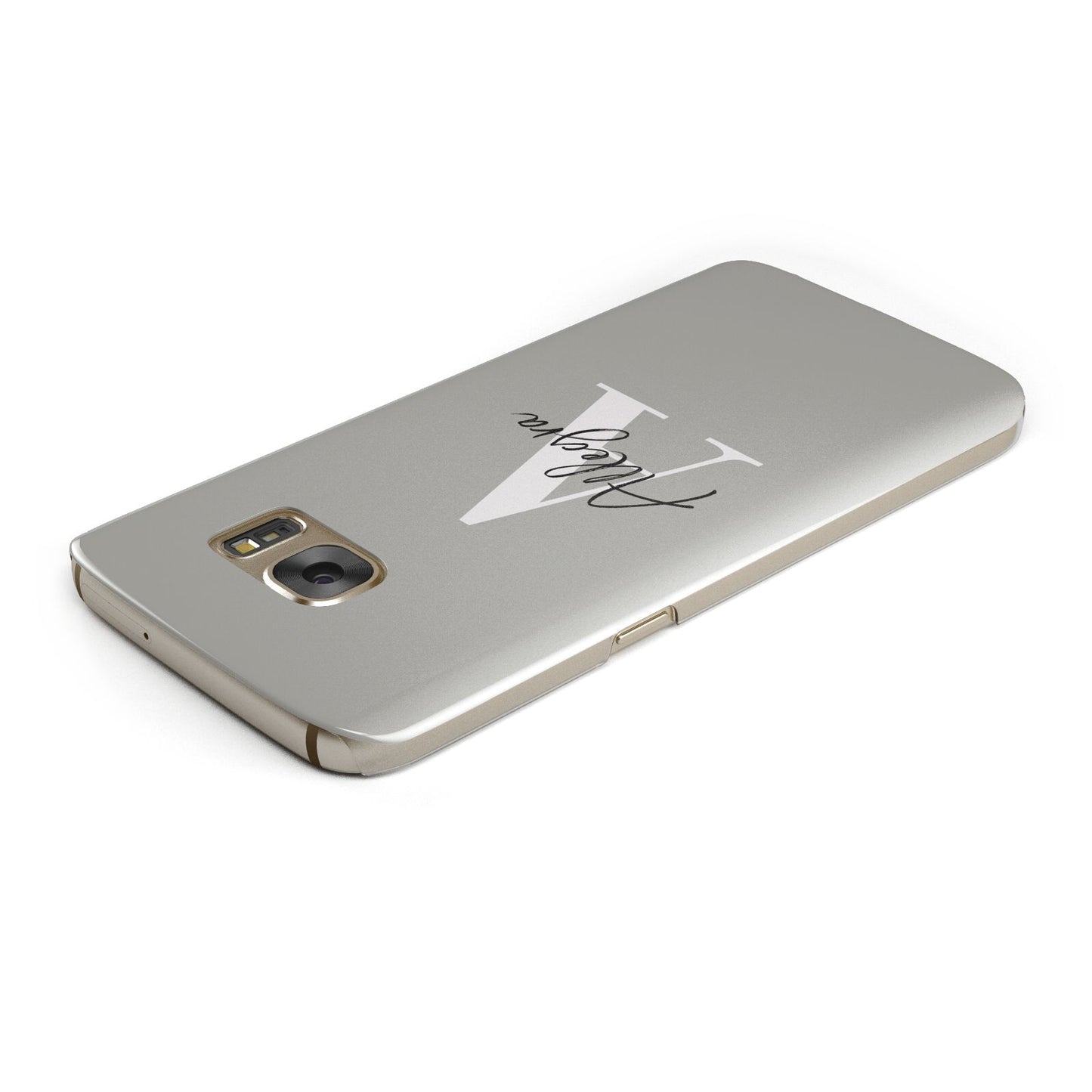 Personalised Grey Initials And Name Samsung Galaxy Case Top Cutout