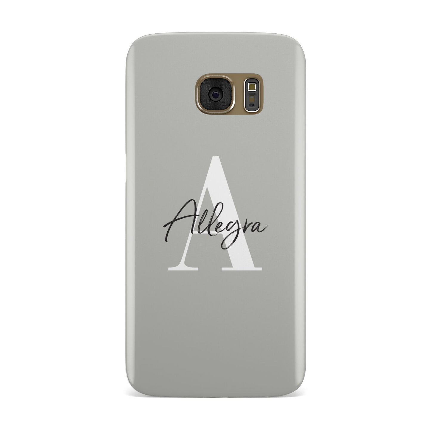 Personalised Grey Initials And Name Samsung Galaxy Case