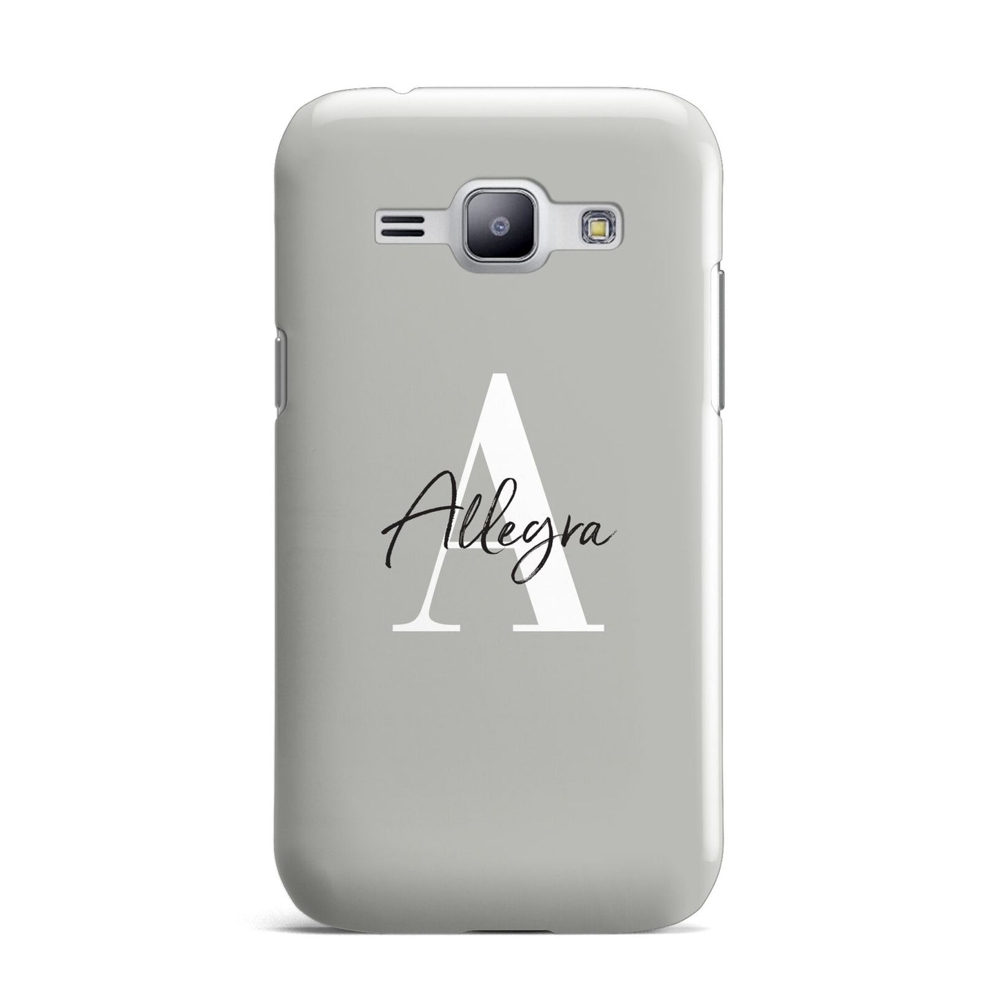 Personalised Grey Initials And Name Samsung Galaxy J1 2015 Case