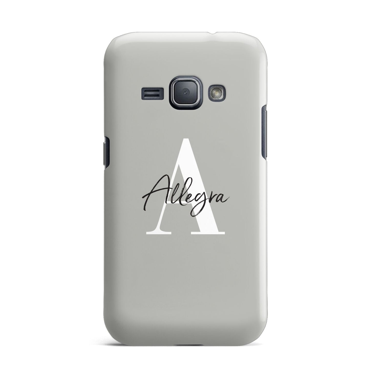 Personalised Grey Initials And Name Samsung Galaxy J1 2016 Case