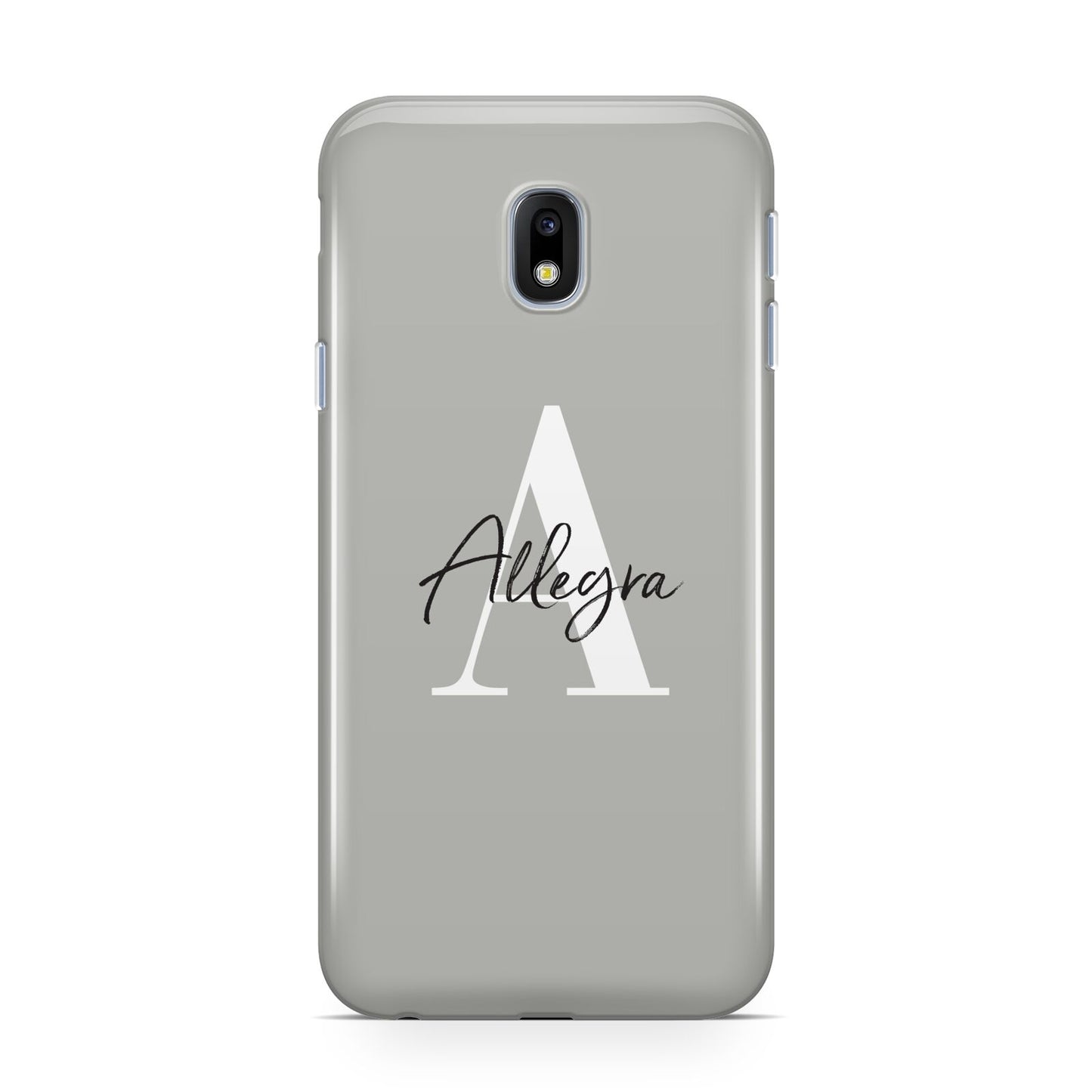 Personalised Grey Initials And Name Samsung Galaxy J3 2017 Case