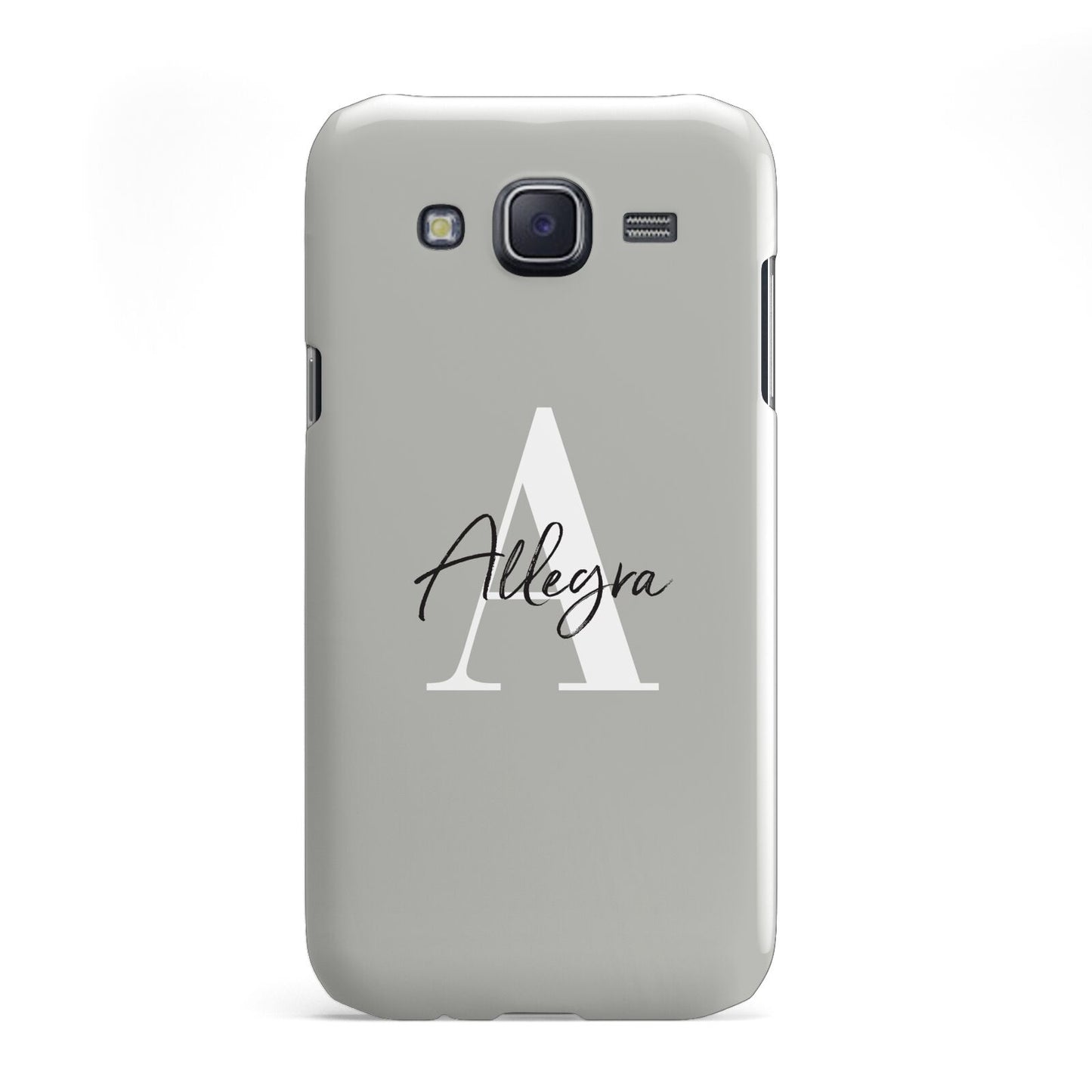 Personalised Grey Initials And Name Samsung Galaxy J5 Case