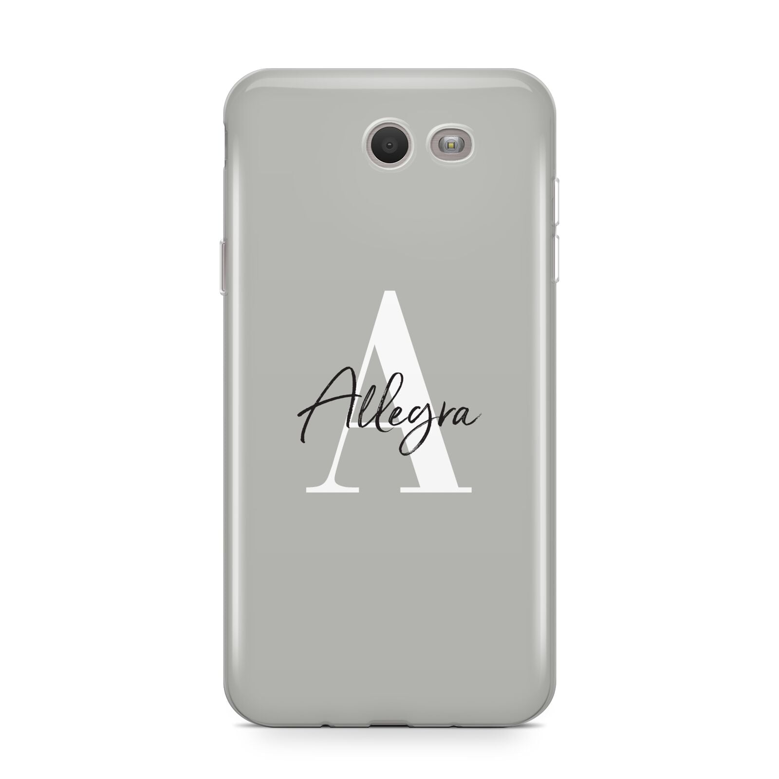 Personalised Grey Initials And Name Samsung Galaxy J7 2017 Case