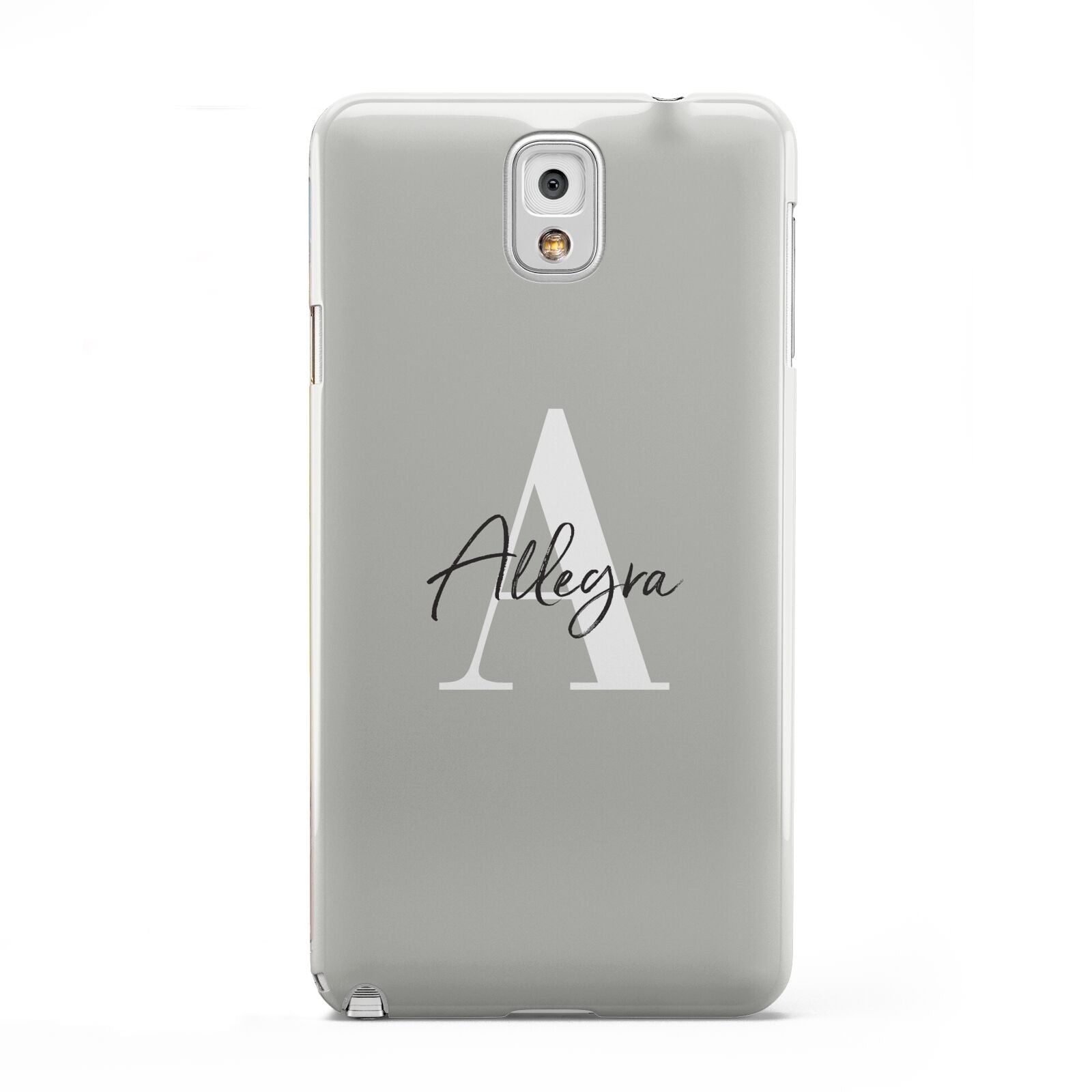 Personalised Grey Initials And Name Samsung Galaxy Note 3 Case