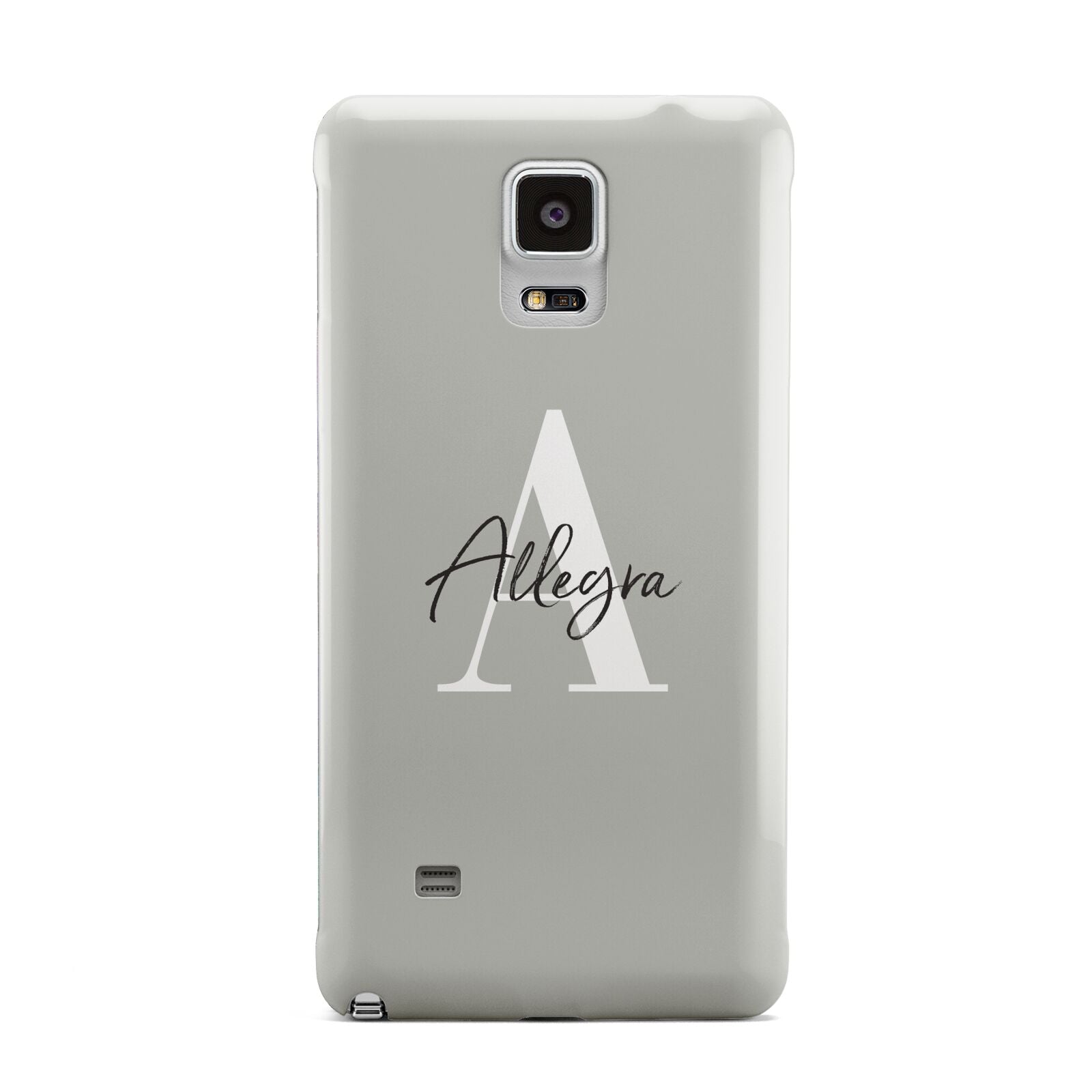 Personalised Grey Initials And Name Samsung Galaxy Note 4 Case