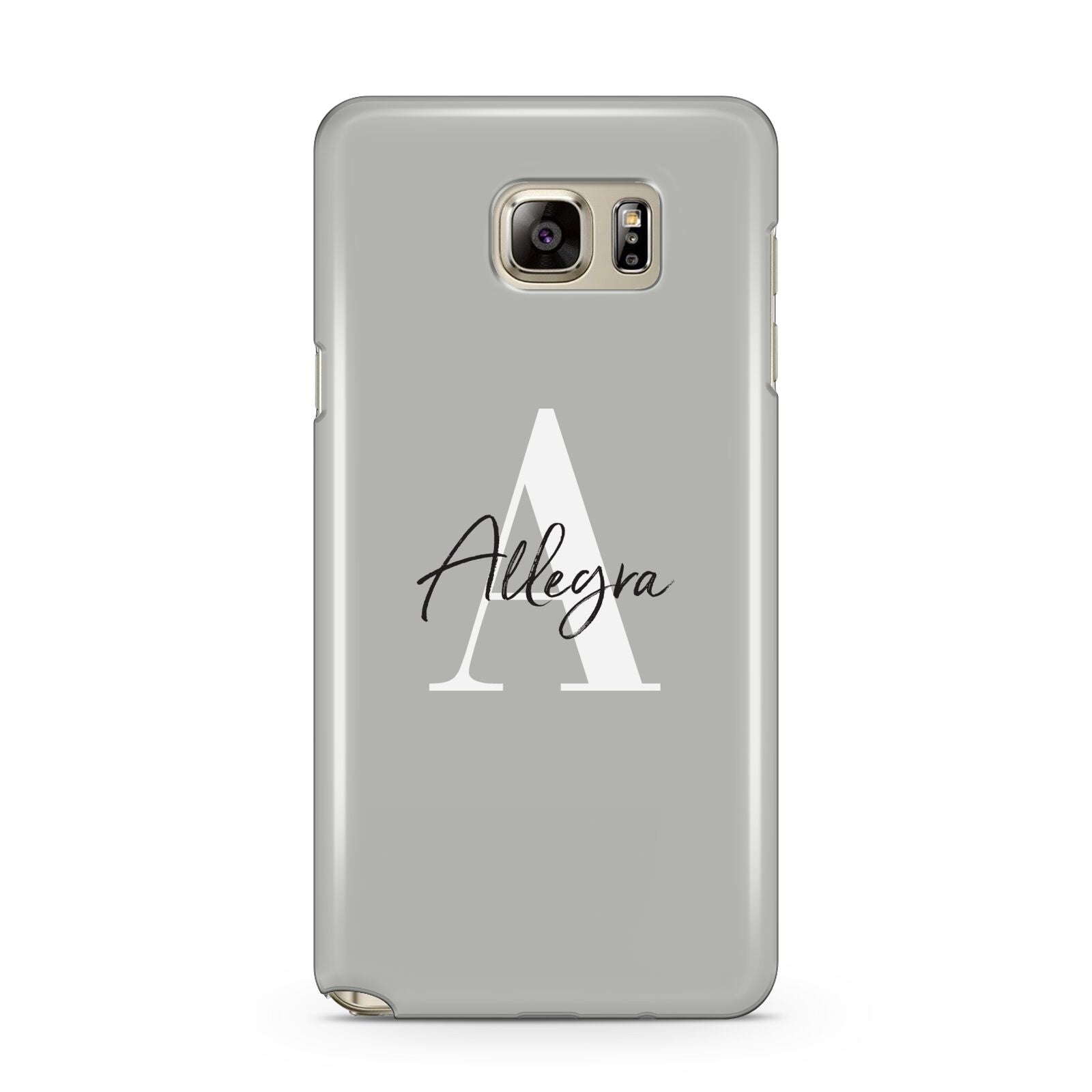 Personalised Grey Initials And Name Samsung Galaxy Note 5 Case