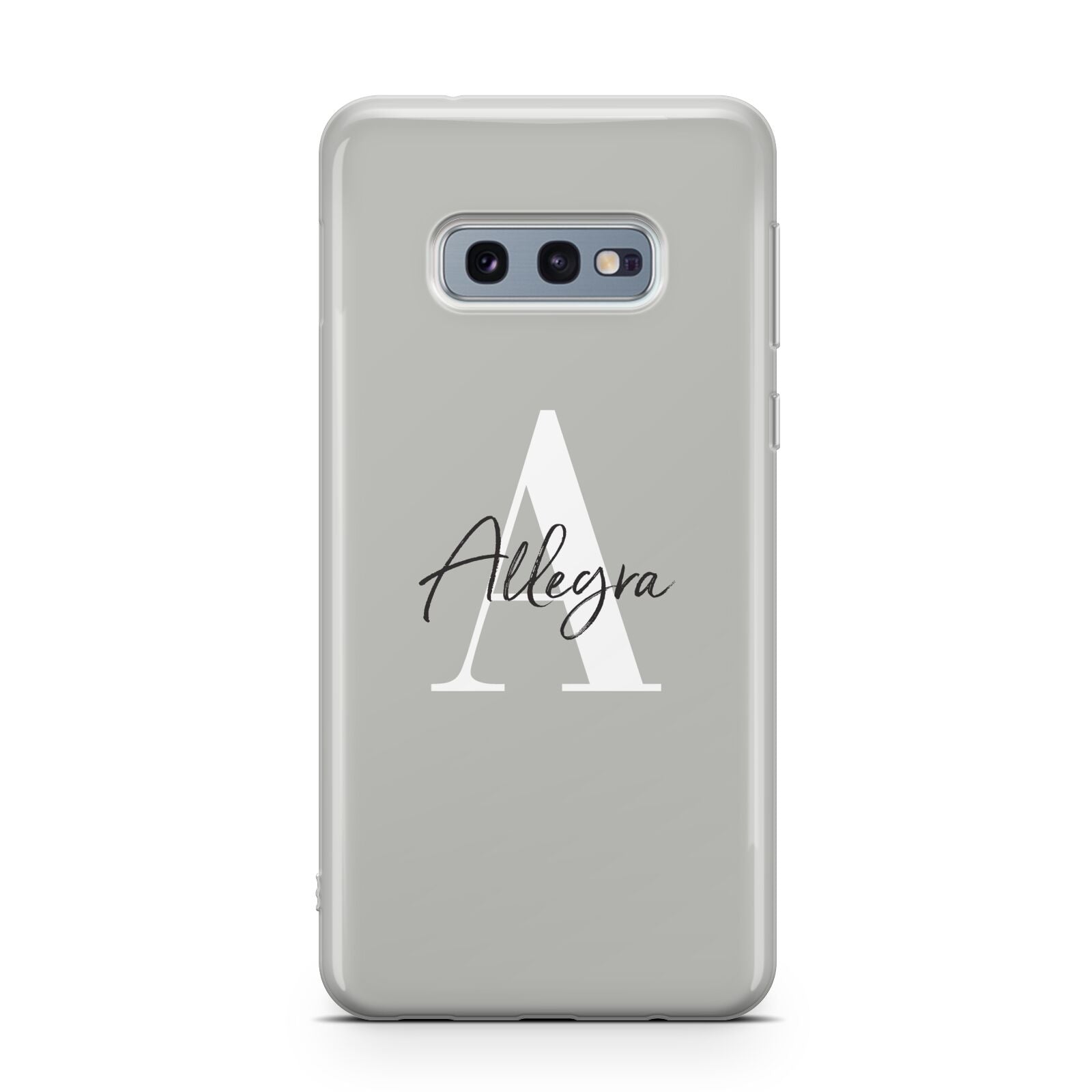 Personalised Grey Initials And Name Samsung Galaxy S10E Case