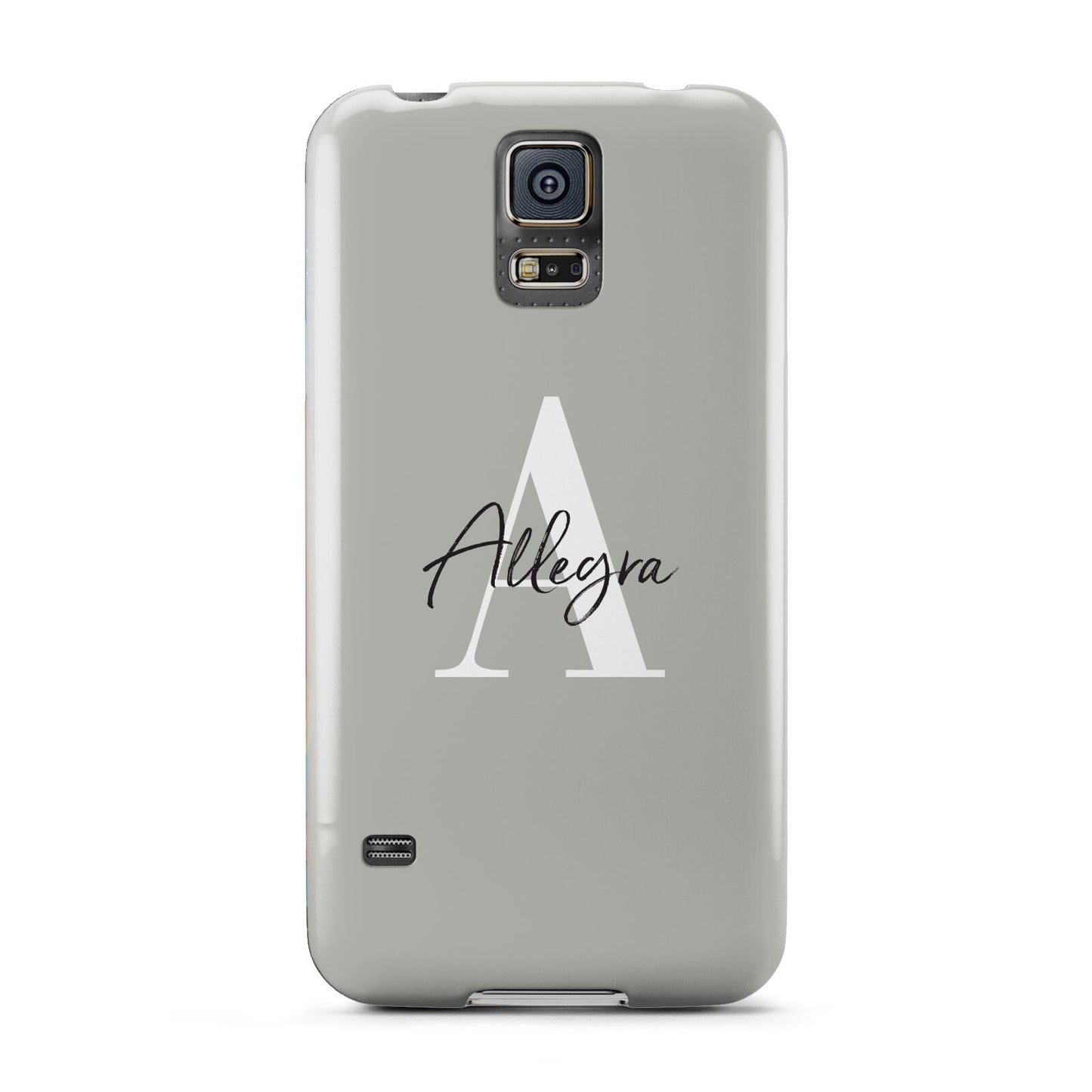 Personalised Grey Initials And Name Samsung Galaxy S5 Case