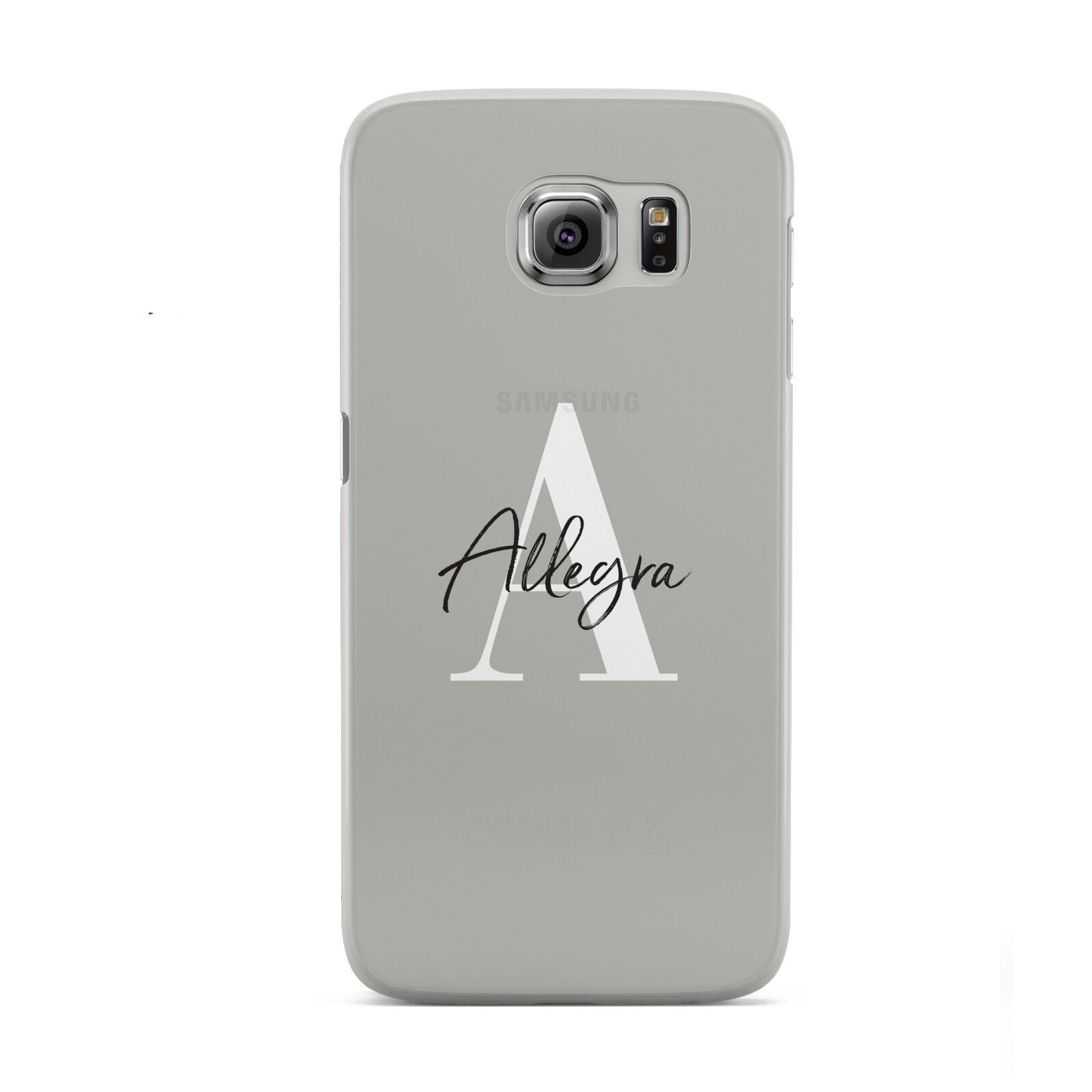 Personalised Grey Initials And Name Samsung Galaxy S6 Case