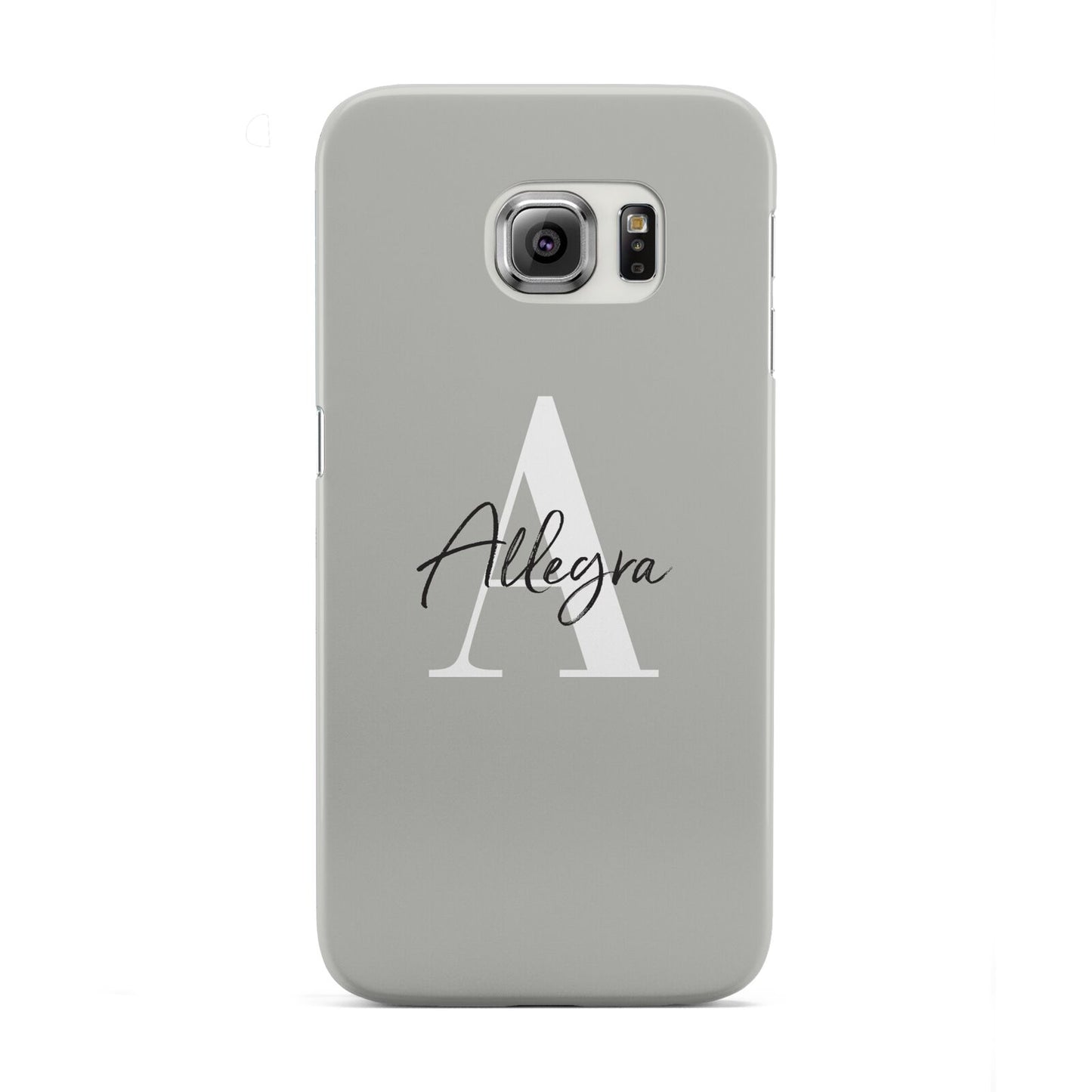 Personalised Grey Initials And Name Samsung Galaxy S6 Edge Case