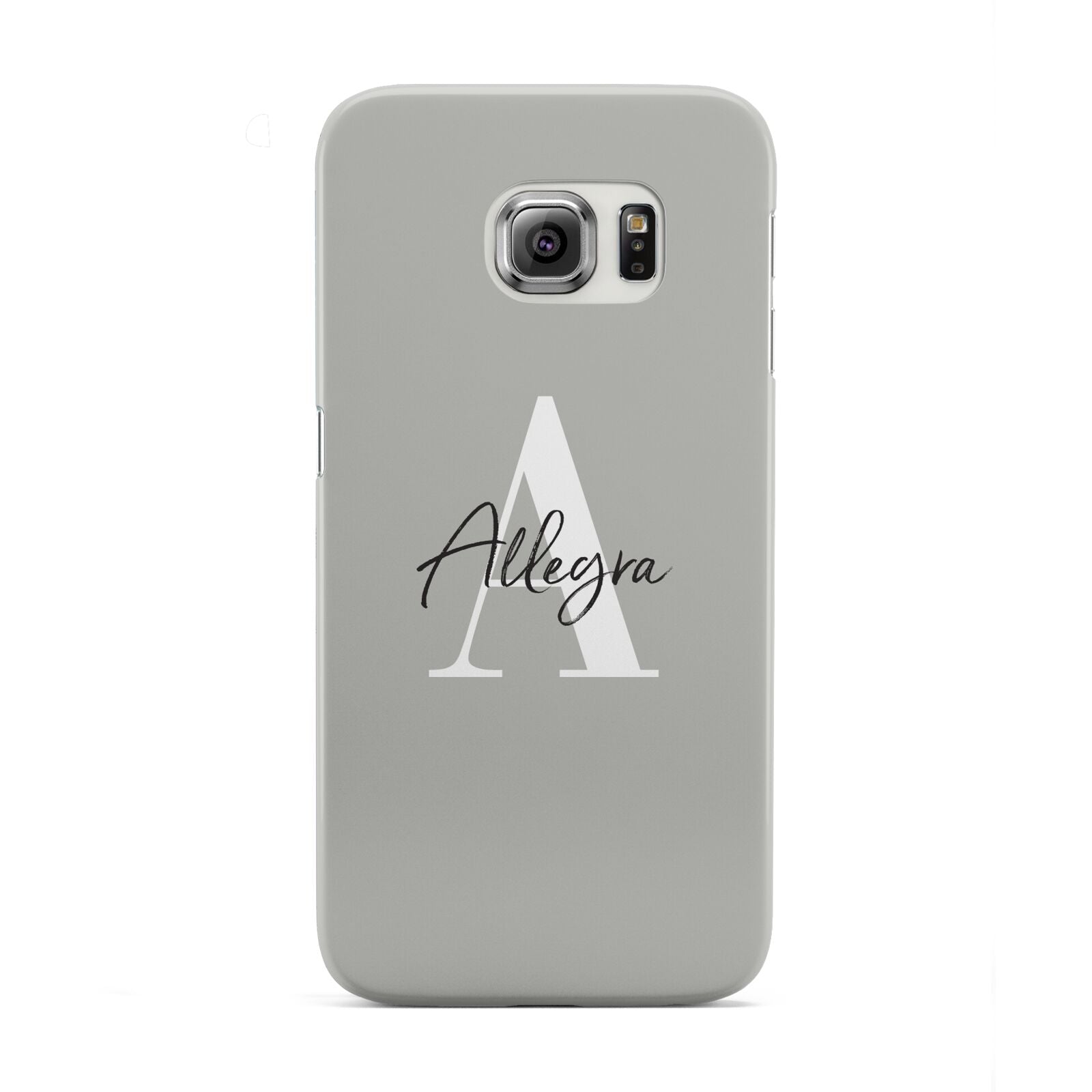 Personalised Grey Initials And Name Samsung Galaxy S6 Edge Case