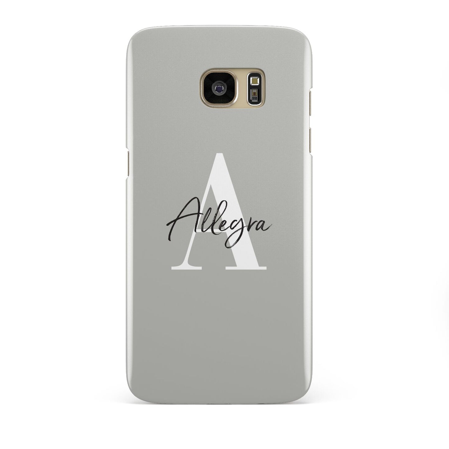 Personalised Grey Initials And Name Samsung Galaxy S7 Edge Case