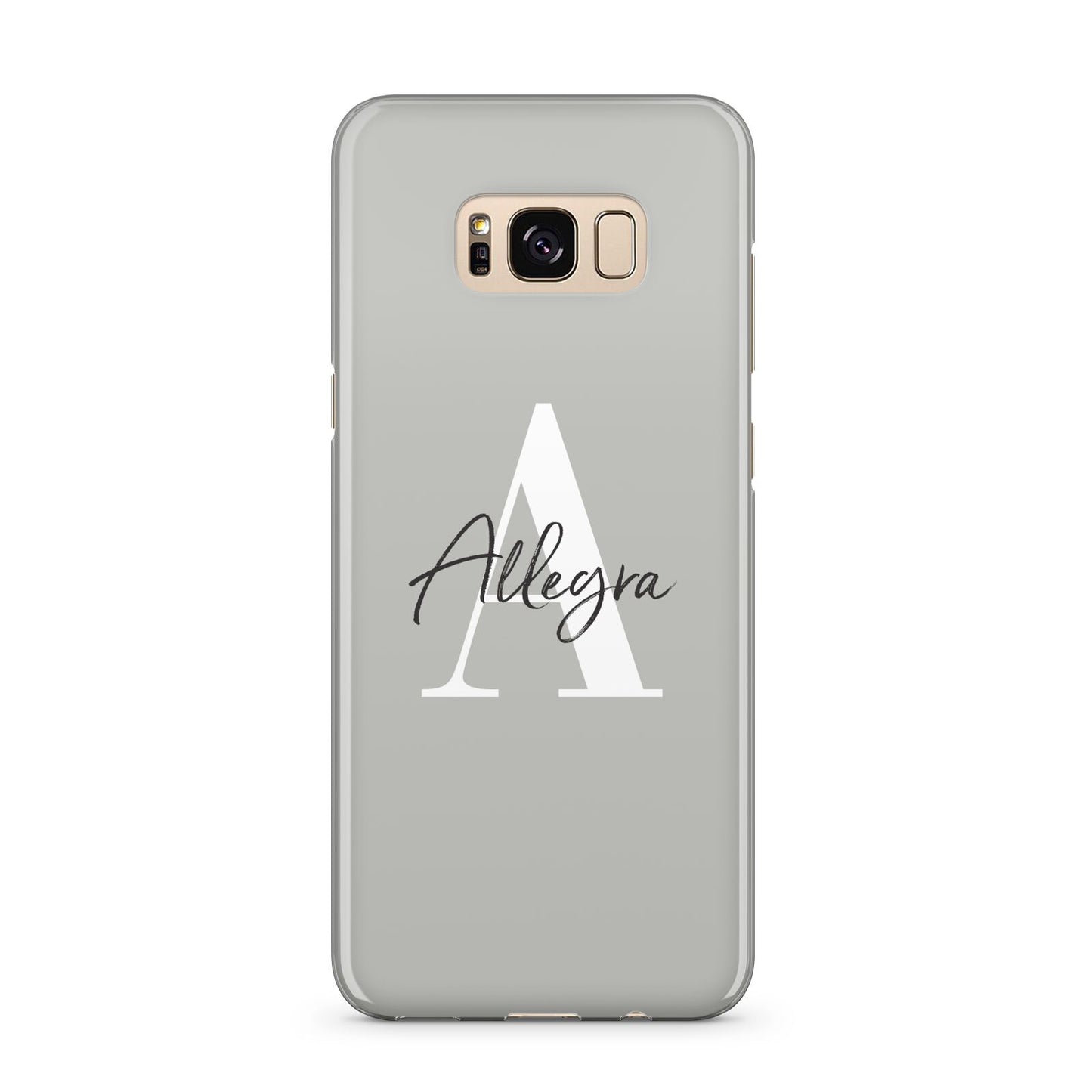 Personalised Grey Initials And Name Samsung Galaxy S8 Plus Case