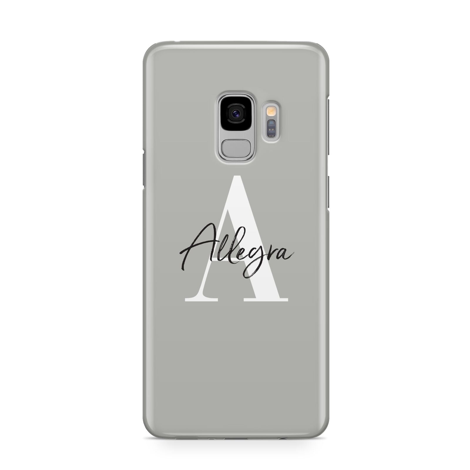 Personalised Grey Initials And Name Samsung Galaxy S9 Case