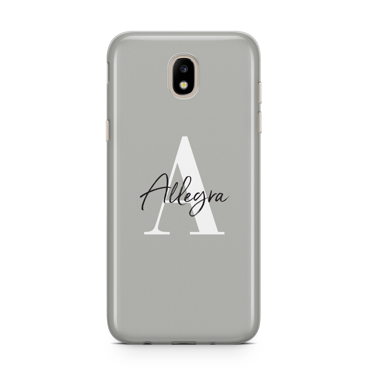 Personalised Grey Initials And Name Samsung J5 2017 Case