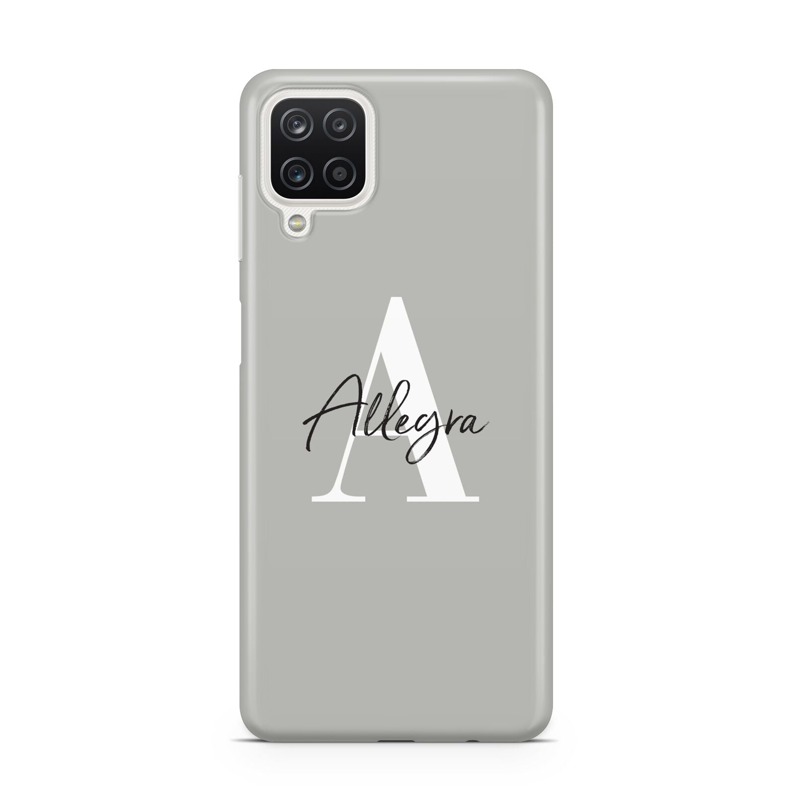 Personalised Grey Initials And Name Samsung M12 Case