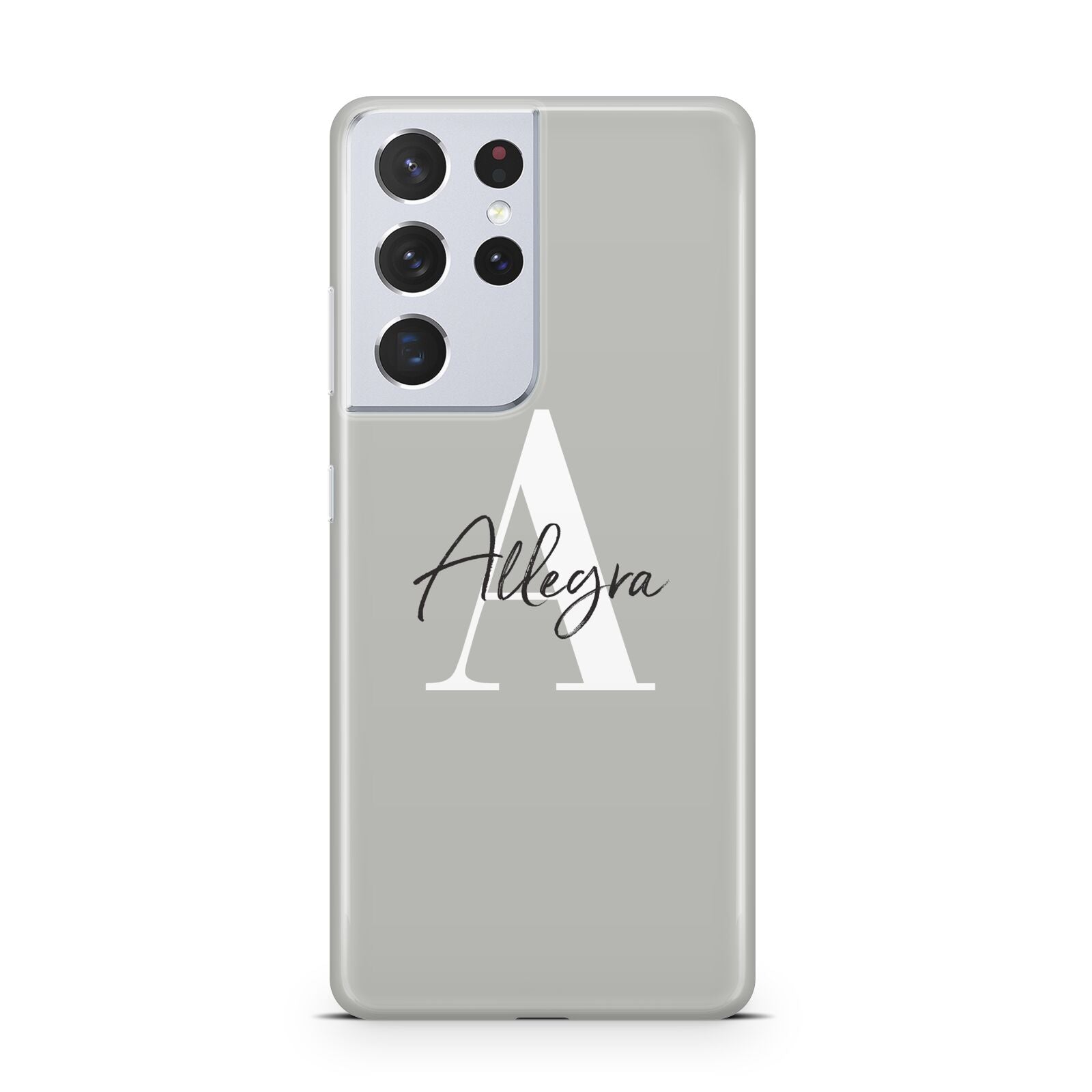 Personalised Grey Initials And Name Samsung S21 Ultra Case