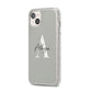 Personalised Grey Initials And Name iPhone 14 Plus Glitter Tough Case Starlight Angled Image