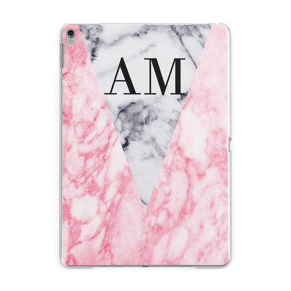 Personalised Grey Inset Marble Initials Apple iPad Silver Case