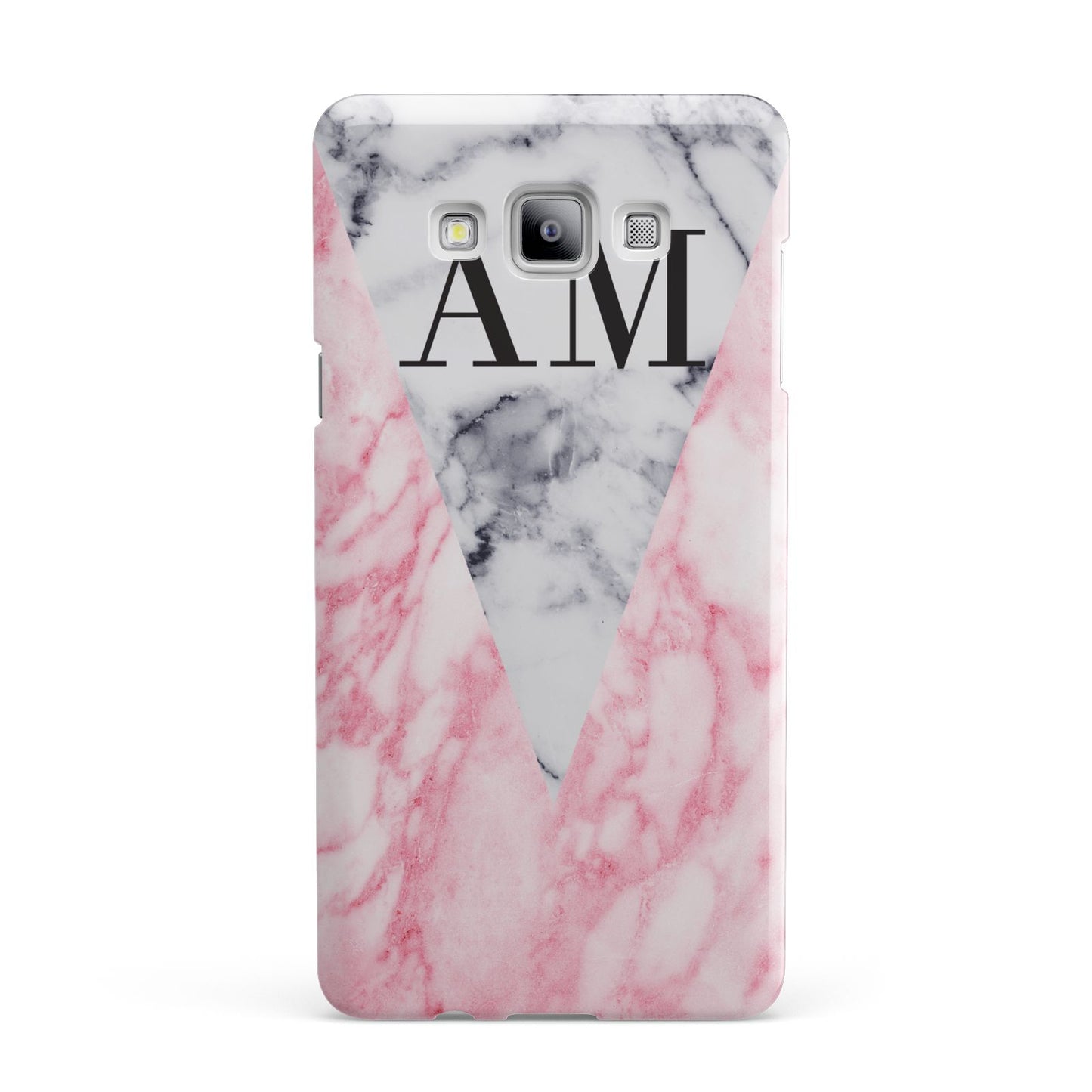 Personalised Grey Inset Marble Initials Samsung Galaxy A7 2015 Case