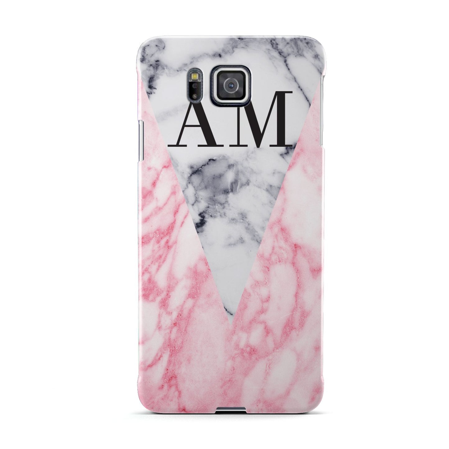 Personalised Grey Inset Marble Initials Samsung Galaxy Alpha Case