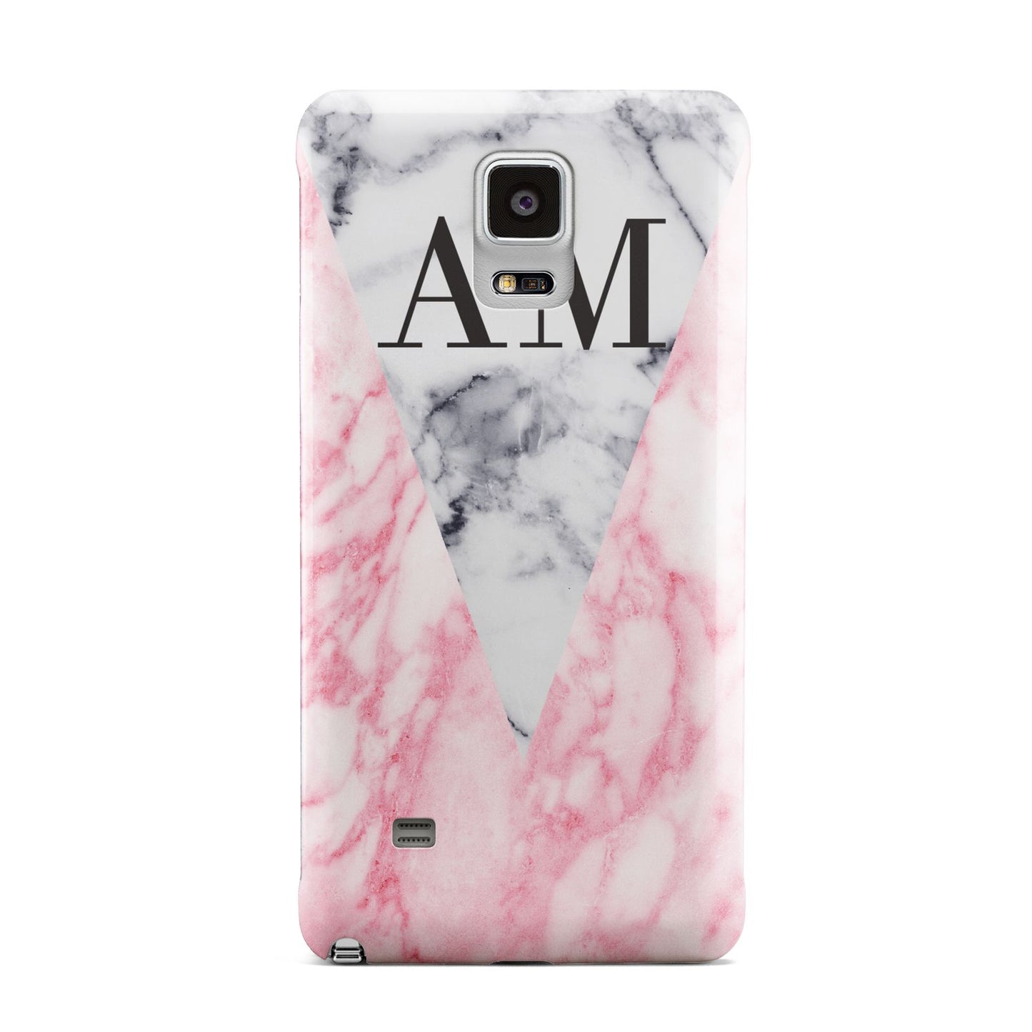 Personalised Grey Inset Marble Initials Samsung Galaxy Note 4 Case