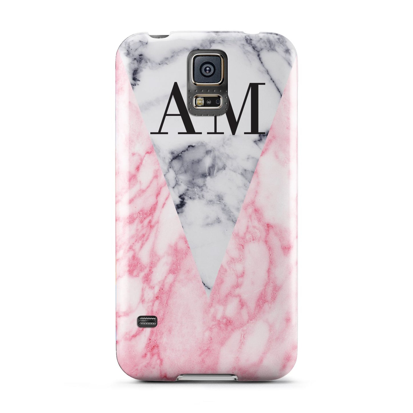 Personalised Grey Inset Marble Initials Samsung Galaxy S5 Case