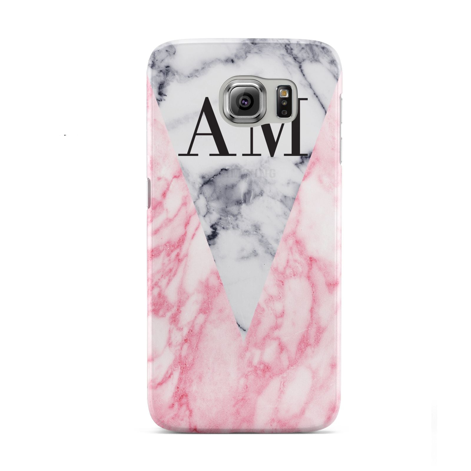 Personalised Grey Inset Marble Initials Samsung Galaxy S6 Case