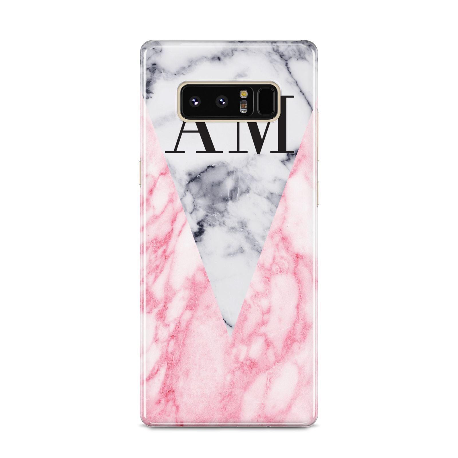 Personalised Grey Inset Marble Initials Samsung Galaxy S8 Case