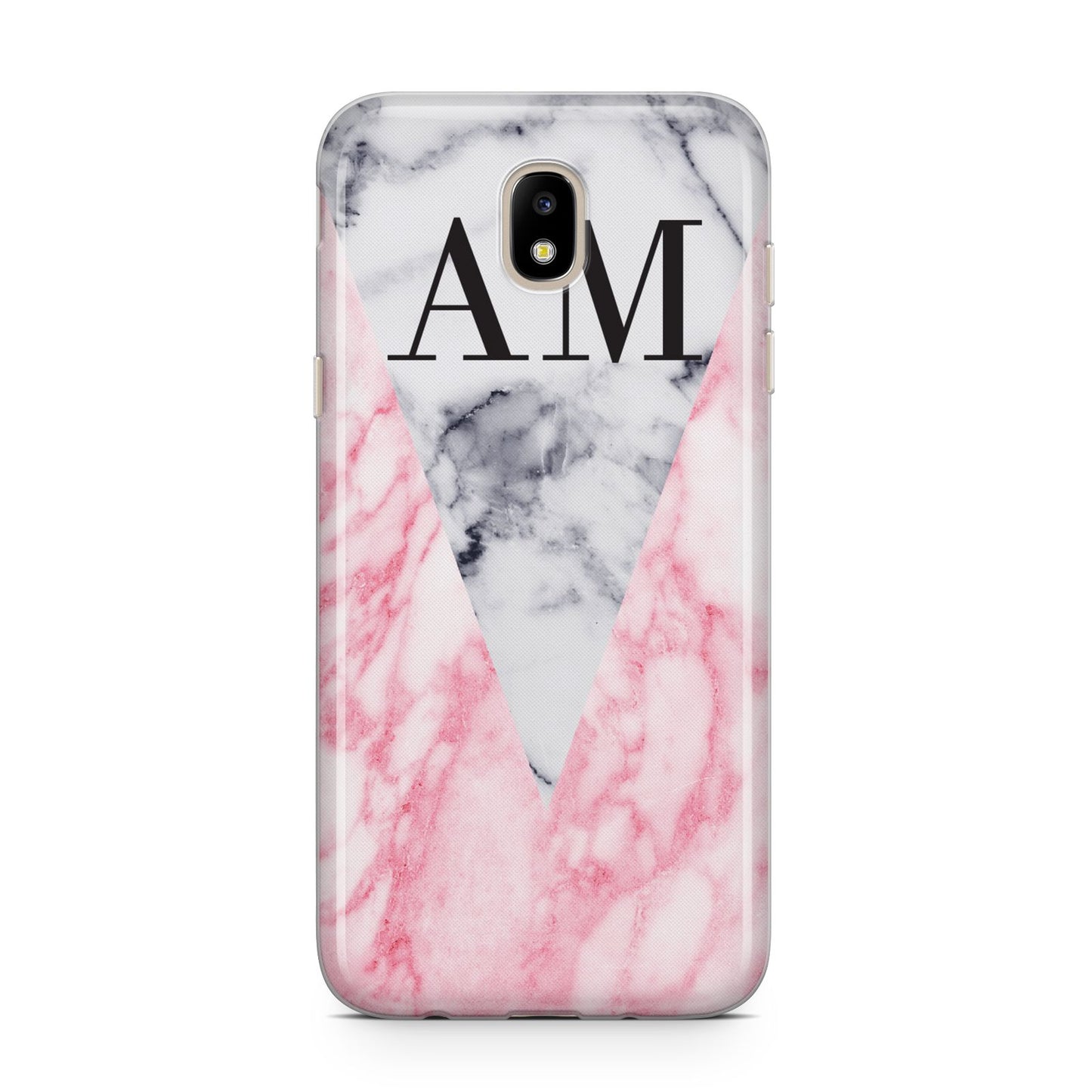 Personalised Grey Inset Marble Initials Samsung J5 2017 Case