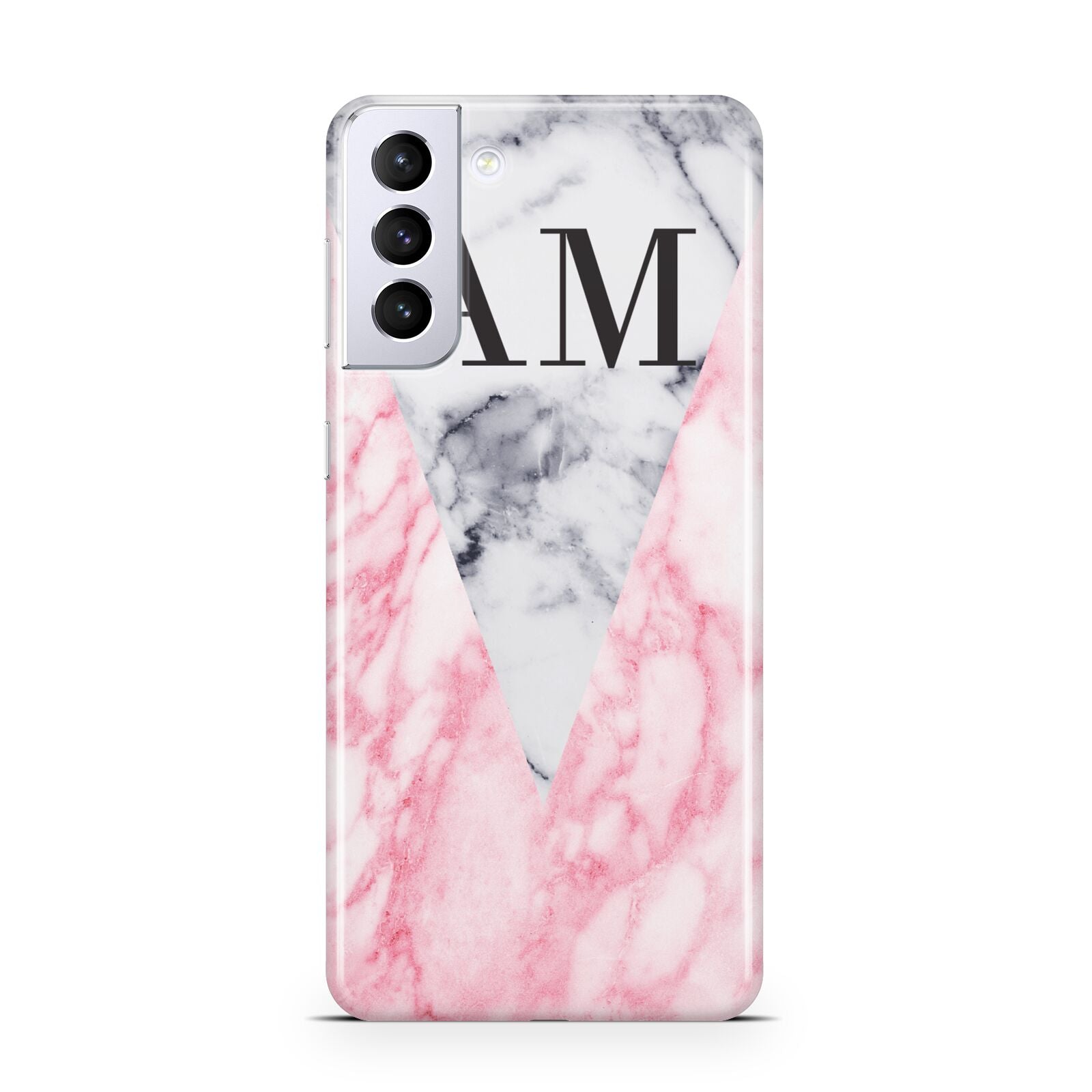 Personalised Grey Inset Marble Initials Samsung S21 Plus Case