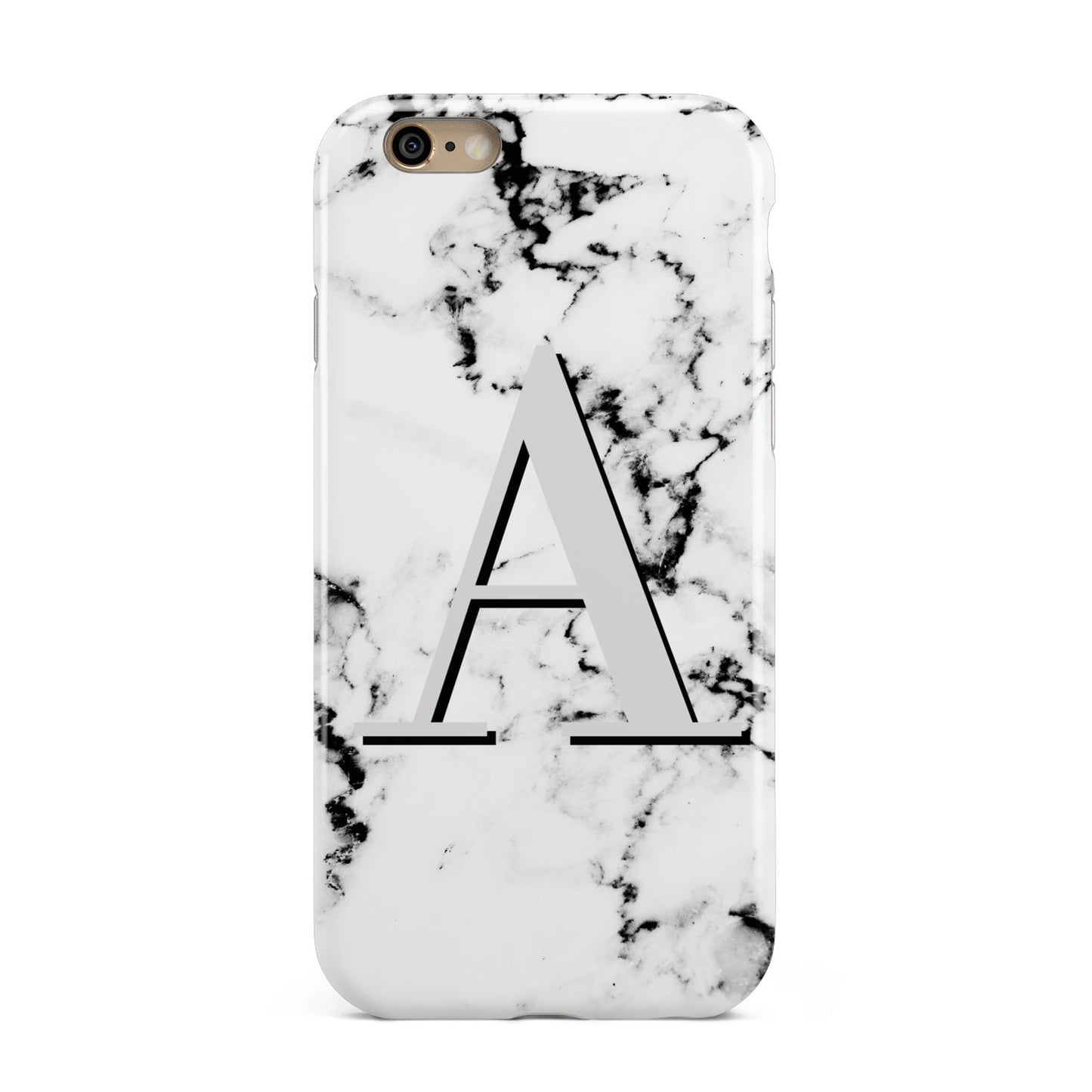 Personalised Grey Large Initial Marble Apple iPhone 6 3D Tough Case