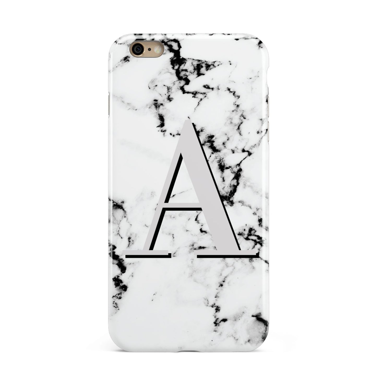 Personalised Grey Large Initial Marble Apple iPhone 6 Plus 3D Tough Case