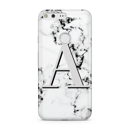 Personalised Grey Large Initial Marble Google Pixel Case