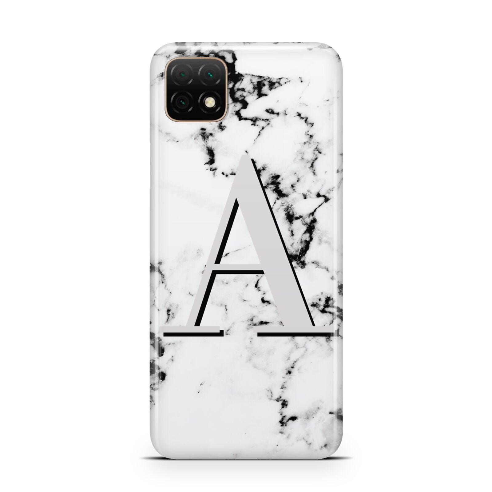 Personalised Grey Large Initial Marble Huawei Enjoy 20 Phone Case